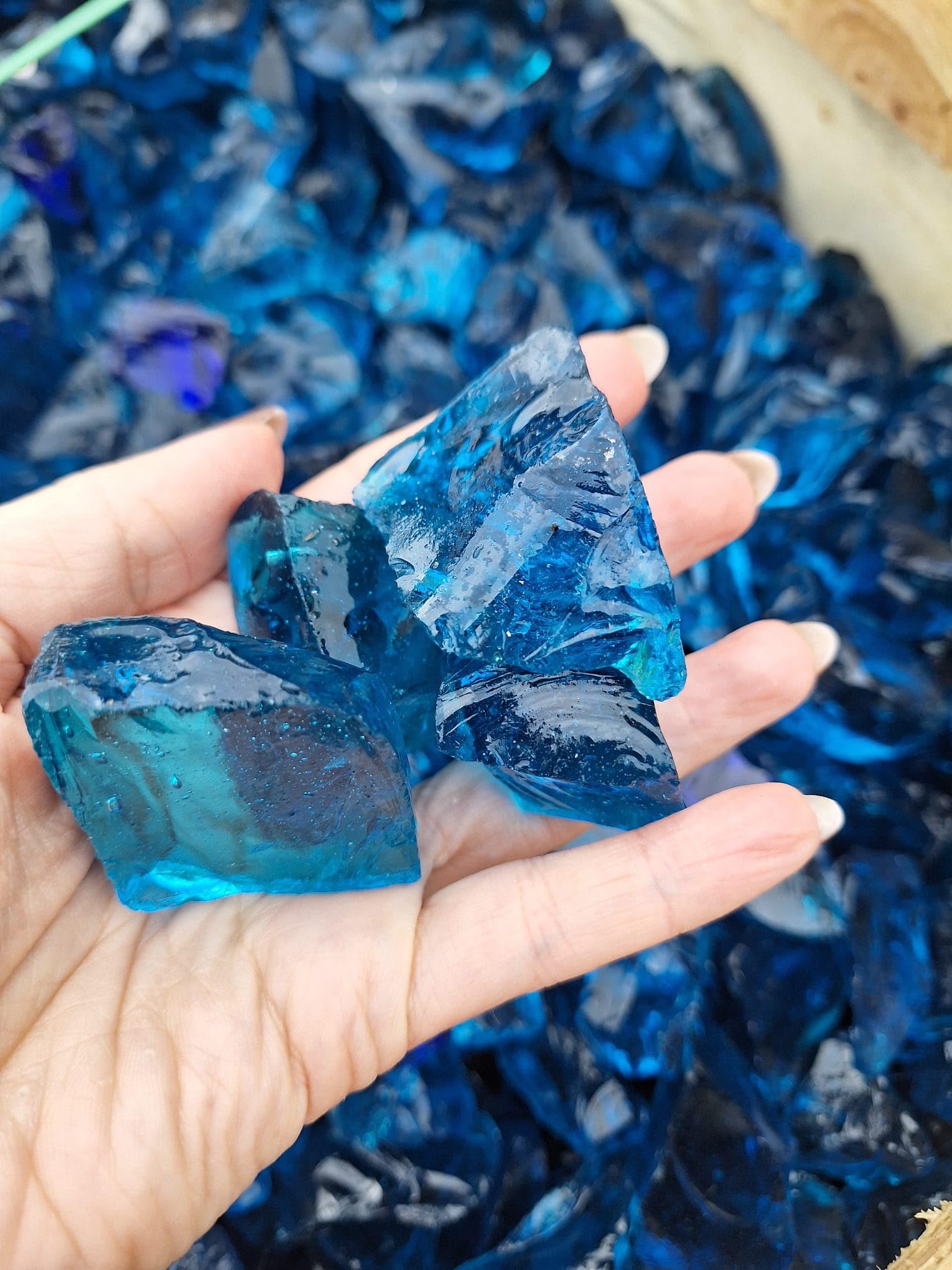 Glassteine Recycled Schwarz 10kg - Deko Steine 3-5cm Für Vasen & Garten