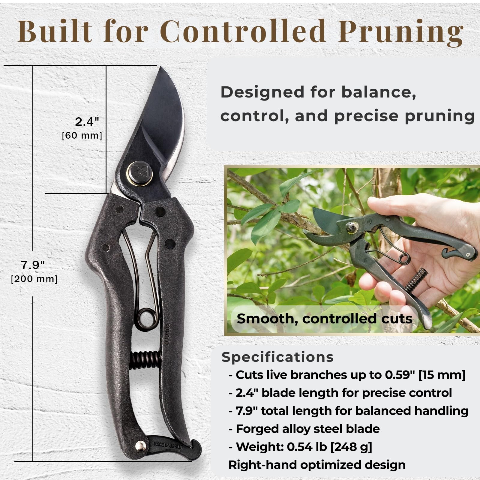 Wablade Japanese Pruning Shears - Precision Garden Tool -8