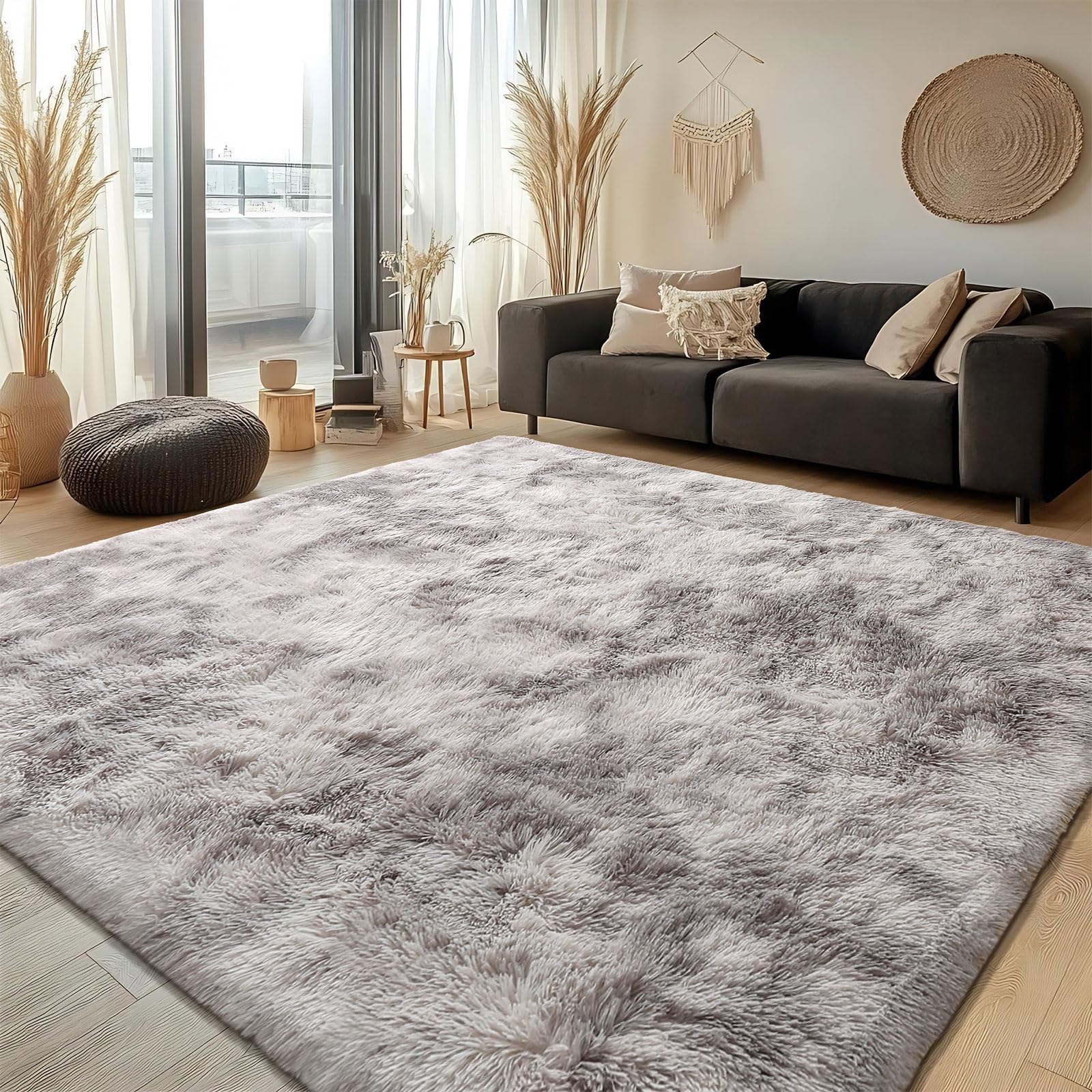 Tapis Moelleux Salon Chambre 200x300 Cm - Fausse Fourrure Douce, Antidérapant - Déco Moderne Pour Bébé, Salon, Dortoir