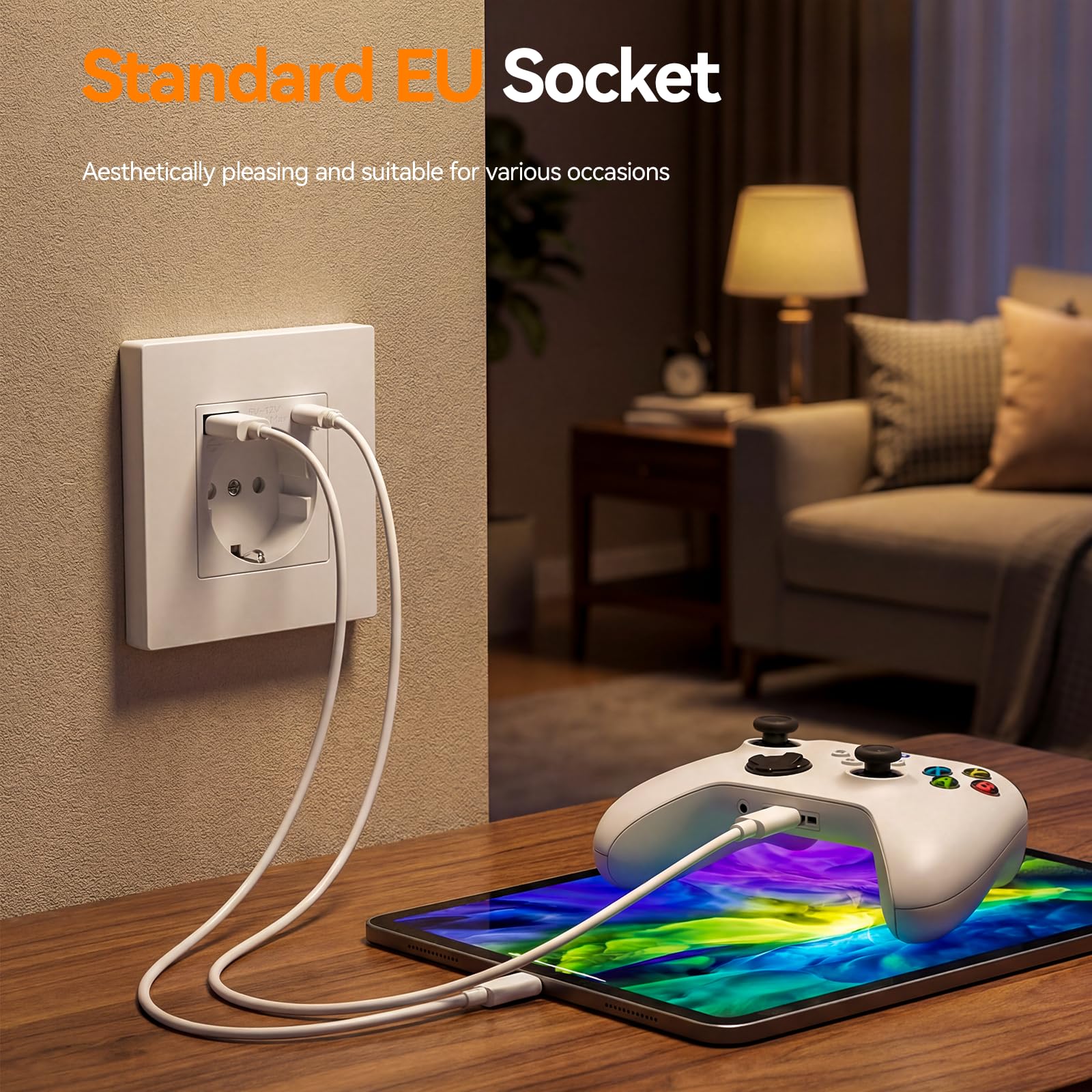 BSEED gniazdko elektryczne, gniazdko ścienne bseed, Schuko z USB C 20W, tworzywa sztucznego do domu/mieszkania, 1 Schuko USB C 20W-86mm, Biały