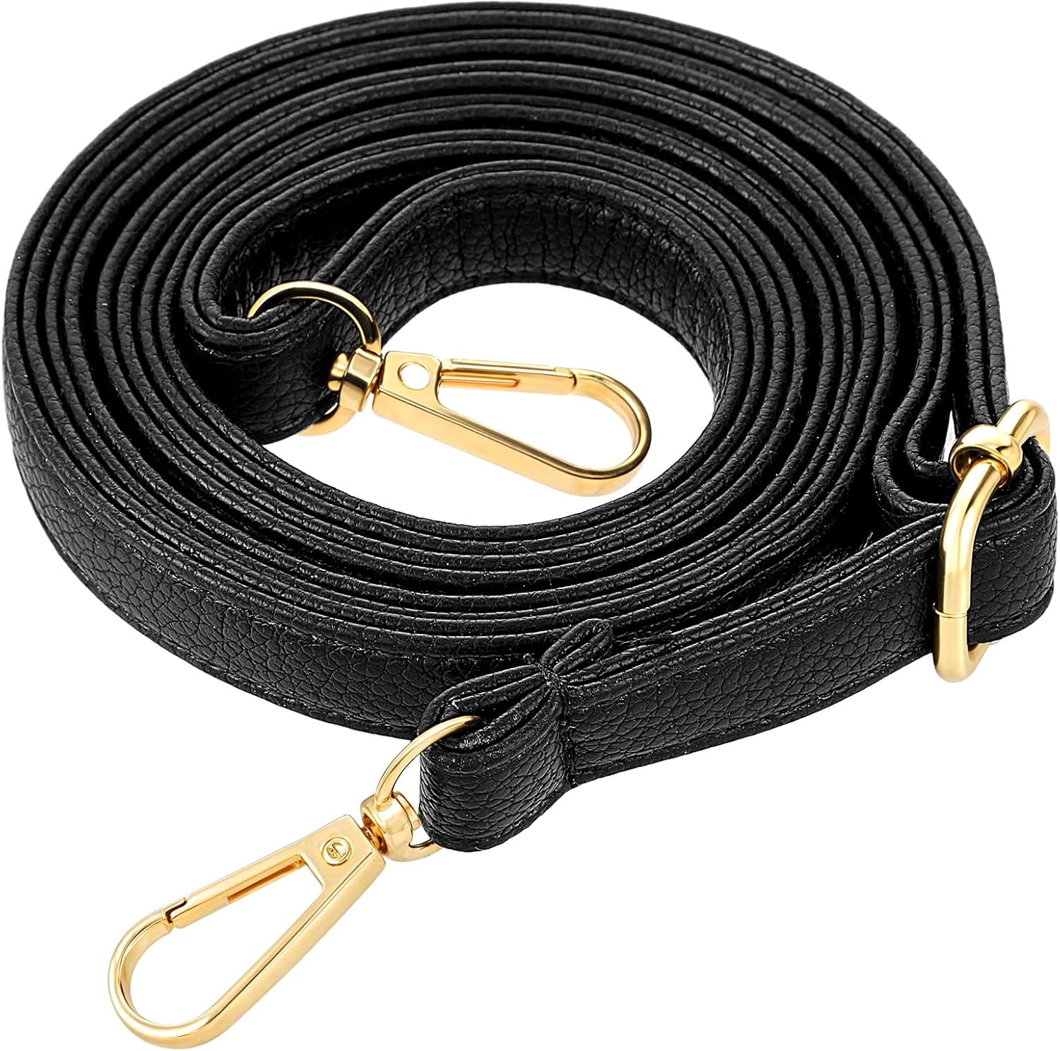 Black Purse Strap 29.5"-53" Adjustable Crossbody Purse Strap Soft PU Leather Shoulder Crossbody Purses Straps Bag Chain Replacement for Handbags Shoulder Crossbodys Bags Unisex