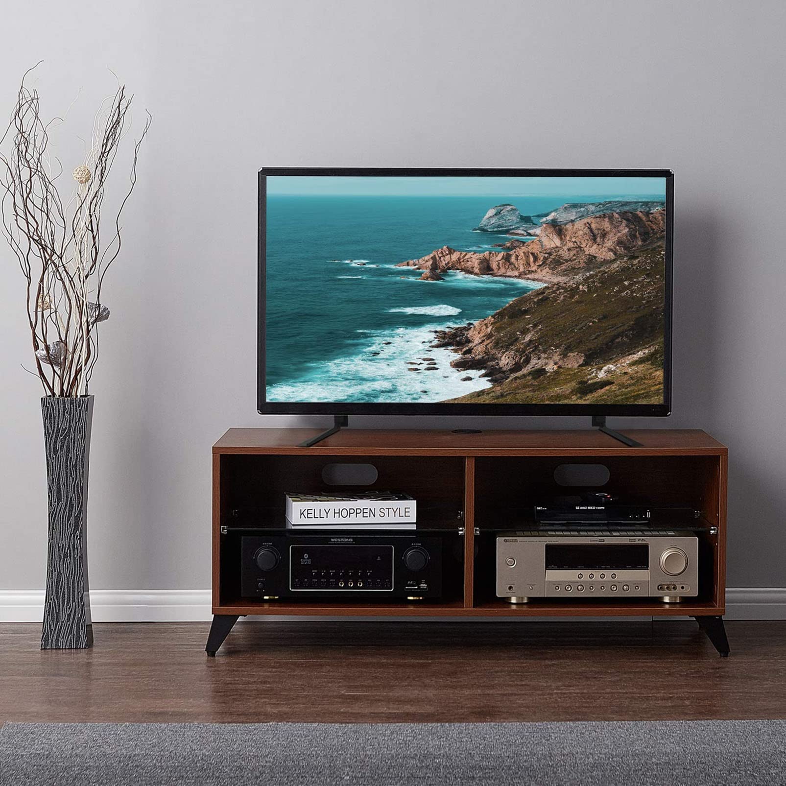 Supporto TV di Ricambio con Gambe Regolabili in Altezza - Base Universale per Supporto TV da Tavolo per la Maggior Parte dei televisori LCD LED al Plasma da 40, 42, 47, 50 e 55 Pollici, Supporta