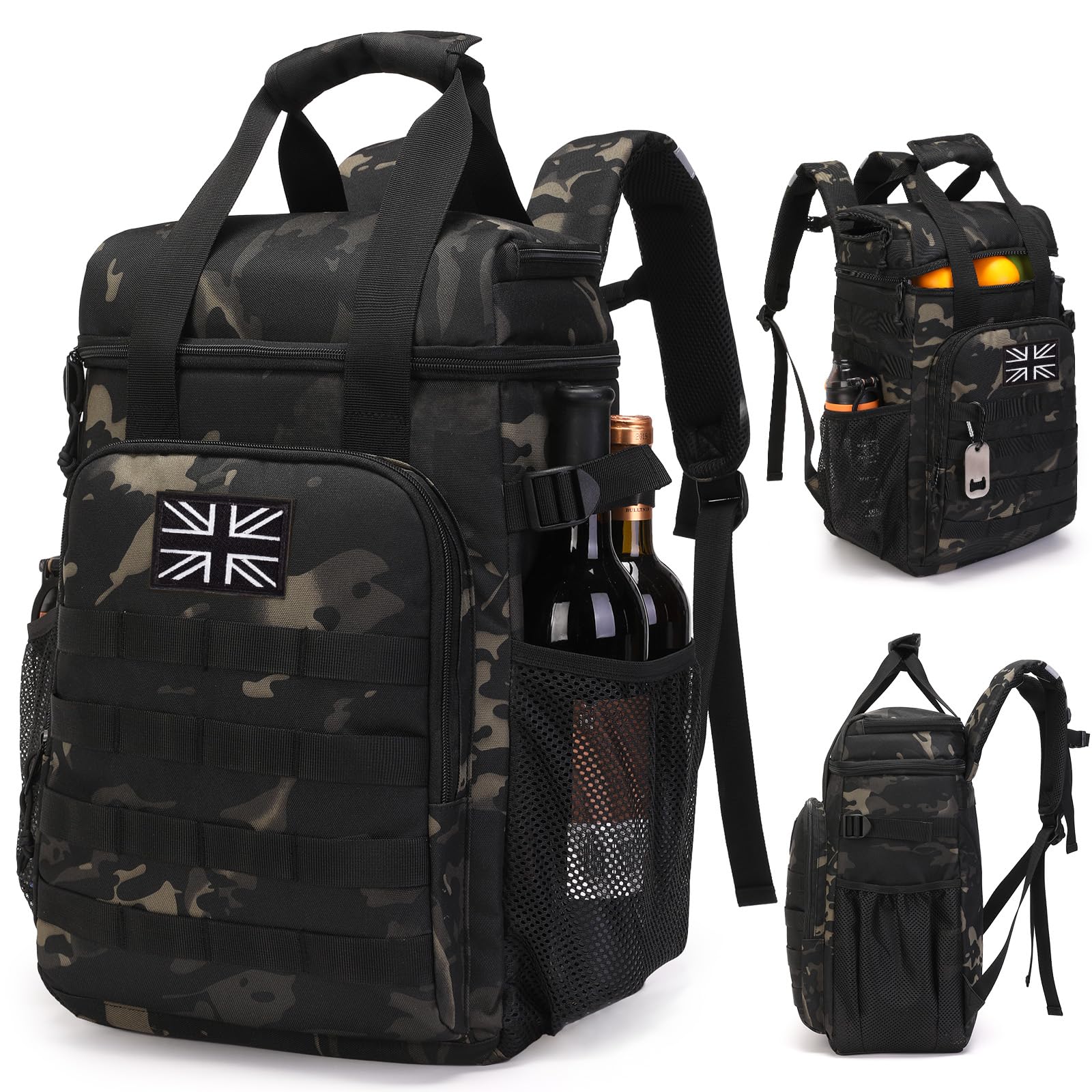 Tactical Backpack Cooler,Lunch Backpack for Men Adults Work with Handle，Soft Cooler Backpack Insulated Waterproof Leak Proof