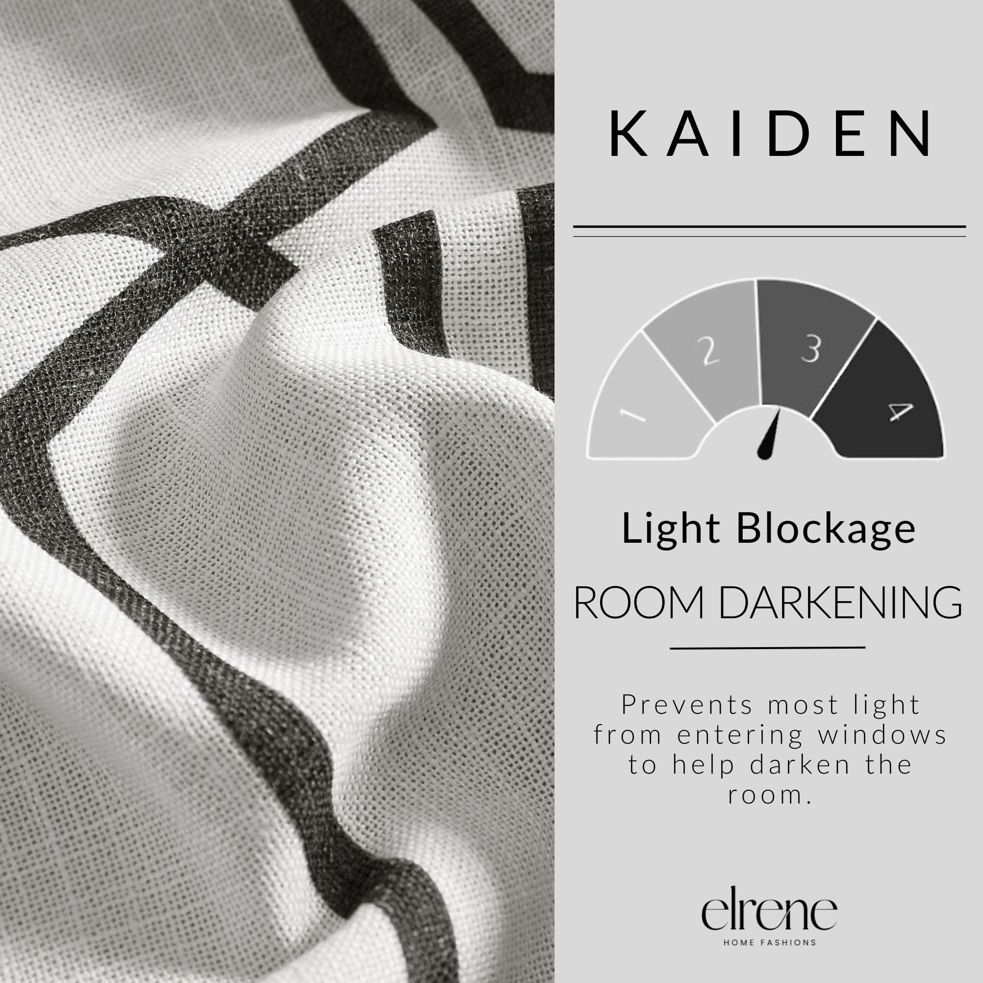 Elrene Home Fashions Kaiden Geometric Room-Darkening Window Curtain, Single Panel, 52" W x 84" L (1 Panel), Black - Image 4