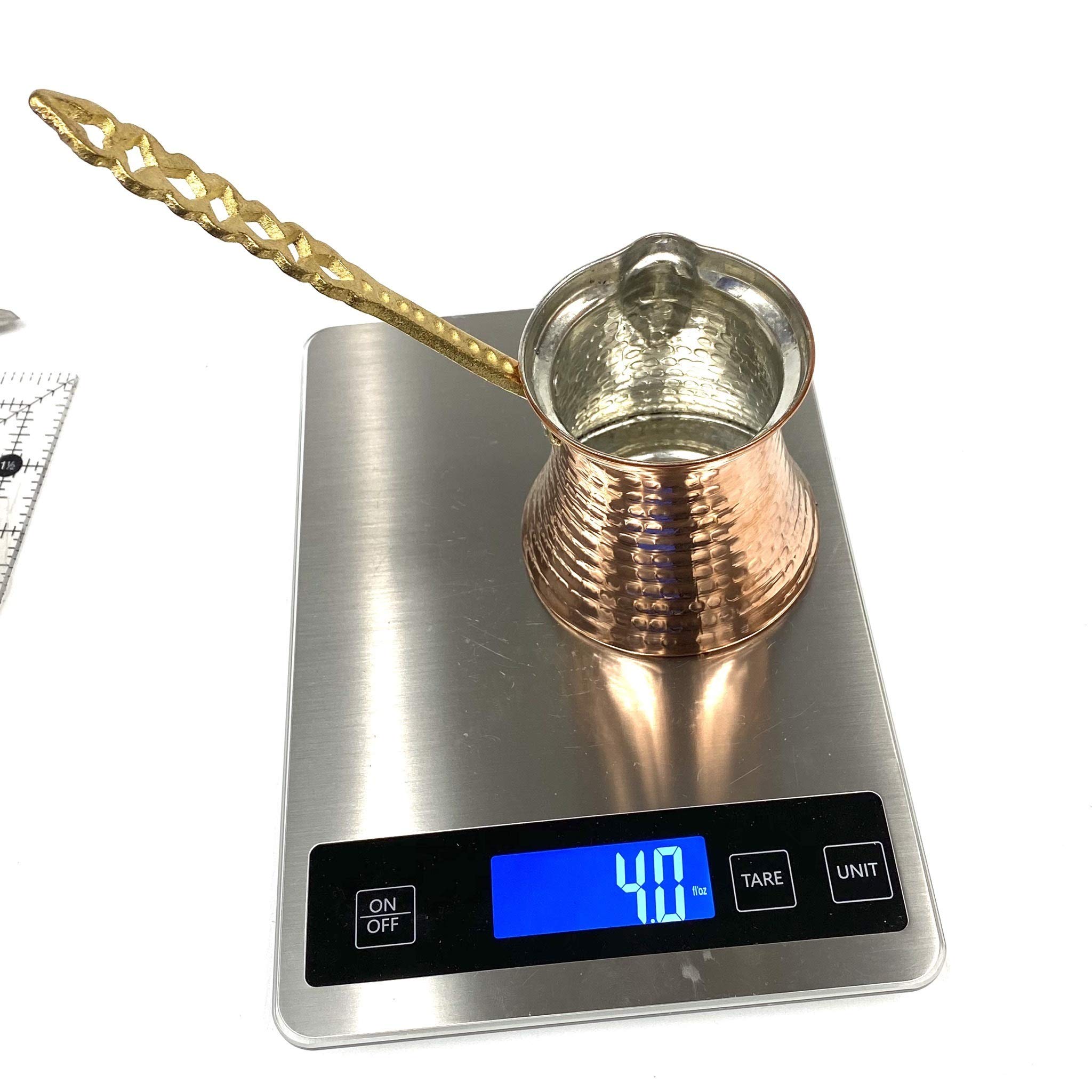 Turkish Coffee Pot Cezve Copper with Nickle Lining 1 1/4 Cup