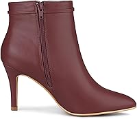 Vista 7 de Allegra K Botines de tacón de aguja con punta puntiaguda y cremallera lateral para mujer