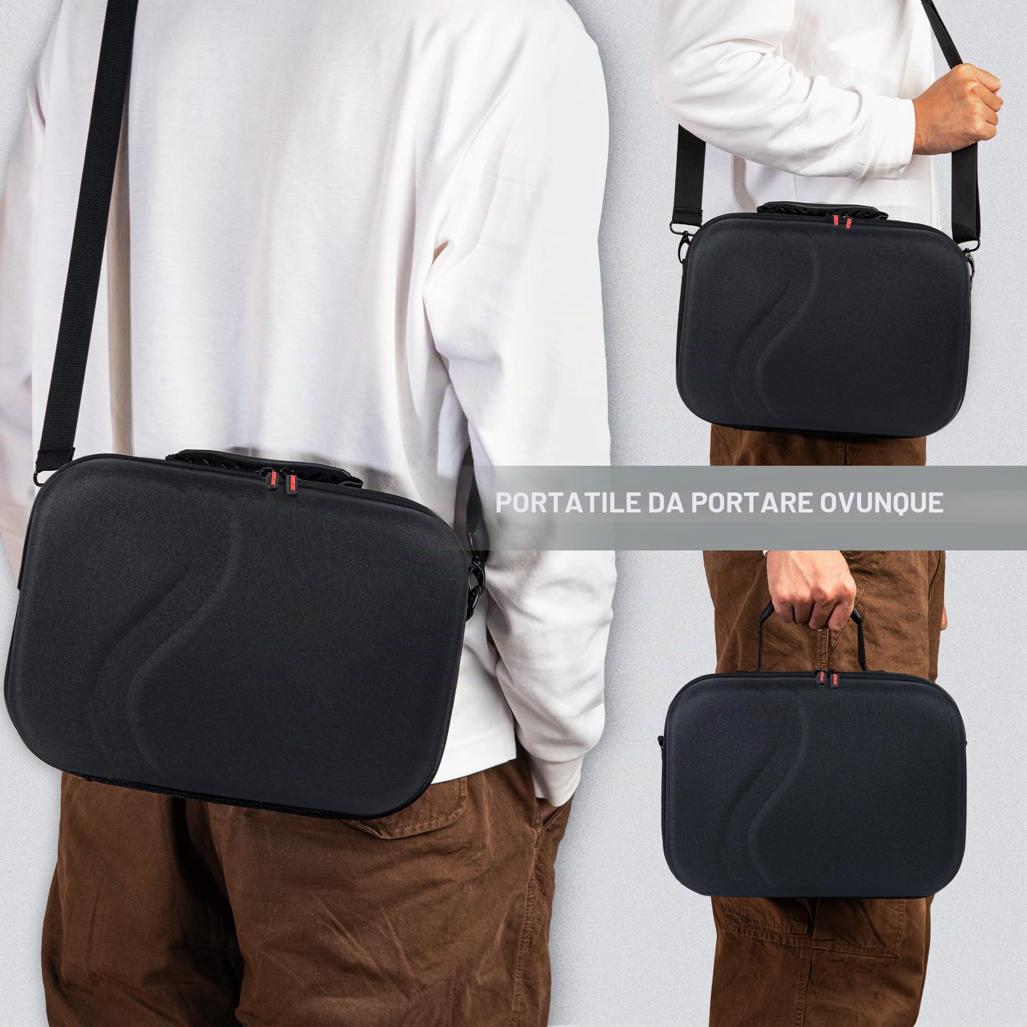 Grande custodia da trasporto per Meta Quest 3S/Quest 3, custodia da viaggio rigida per BOBOVR S3 Pro/Kiwi design, tracolla per batteria, controller e altri accessori, borsa da viaggio portatile per