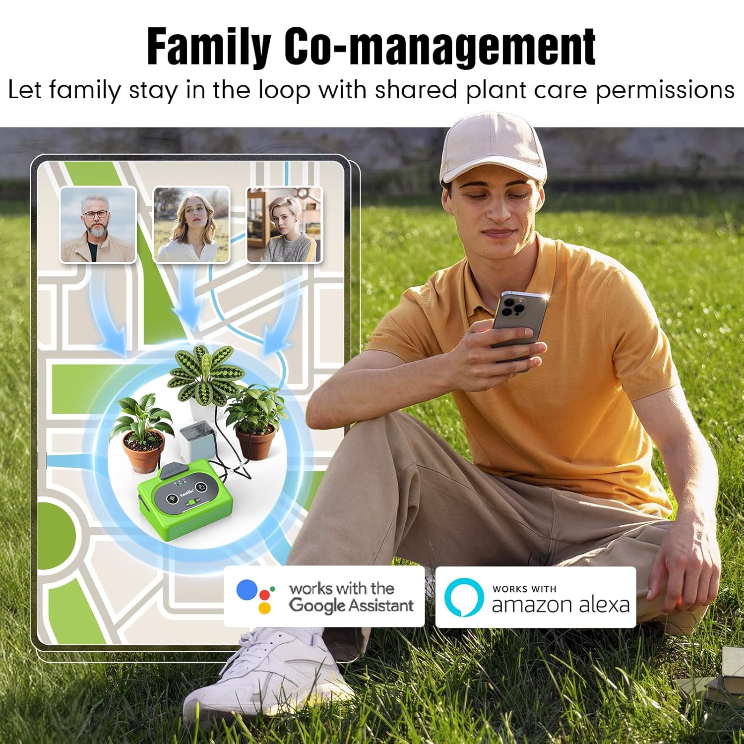 RAINPOINT Direct WiFi Automatic Plant Waterer System,APP Control WiFi-Enable Smart Indoor Drip Irrigation Kit,Rechargeable Battery Backup Local Storage Push&Email Notification Water 10-15 Plants