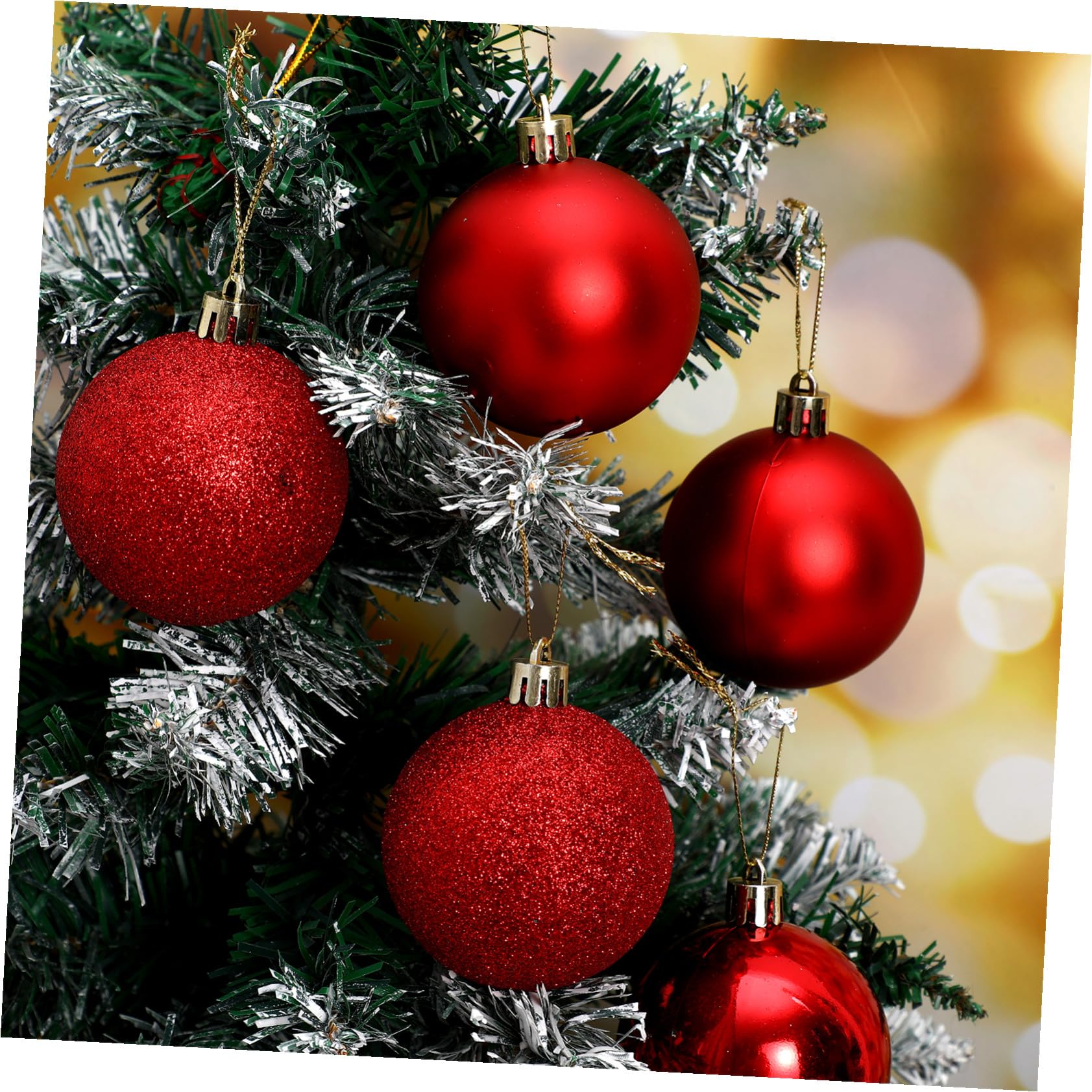 jojofuny 24 Pc Palline Natalizie Rosse 6cm in Plastica, Decorazioni Appese