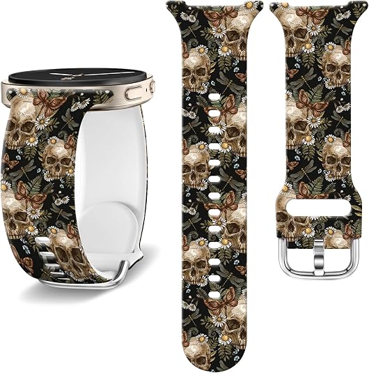 Watch Bands Compatible with Galaxy Watch 8 40mm 44mm and Watch 8 Classic 46mm, Soft Printed Pattern Silicone Sport Strap, Waterproof Replacement Wristband for Women Men
