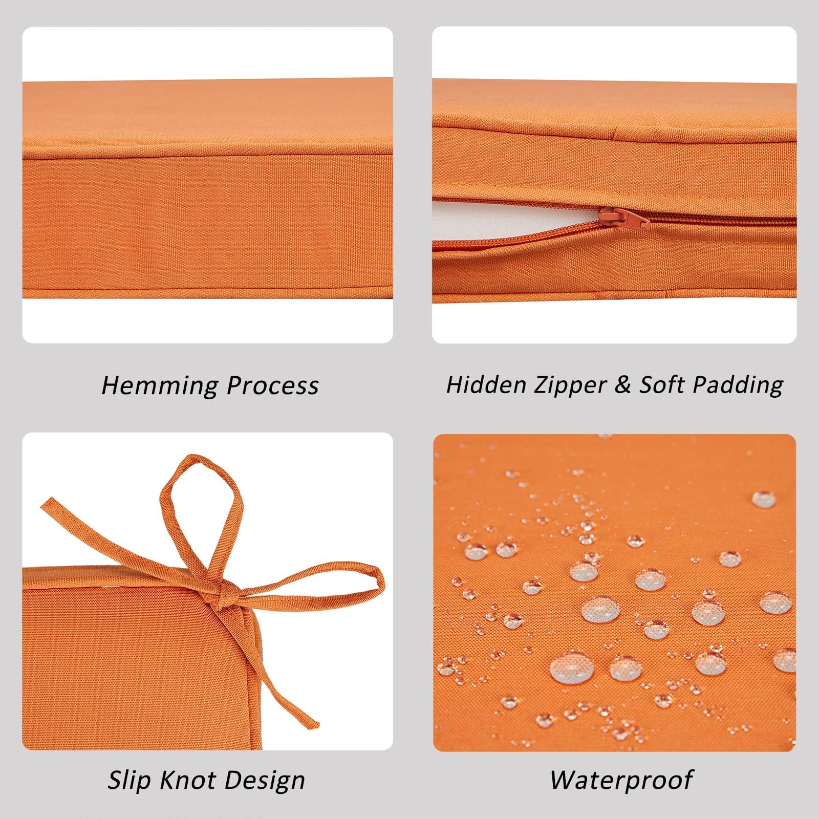 JMGBird Outdoor Chair Cushions Set Of 2, Water Resistant Seat Cushions 22 X 22 Inch