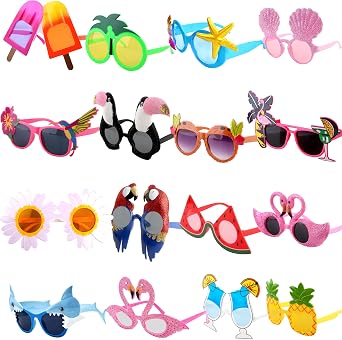 16 Styles Hawaiian Sunglasses Novelty Luau Party Sunglasses Funny Tropical Eyeglasses for Hawaiian Party Supplies