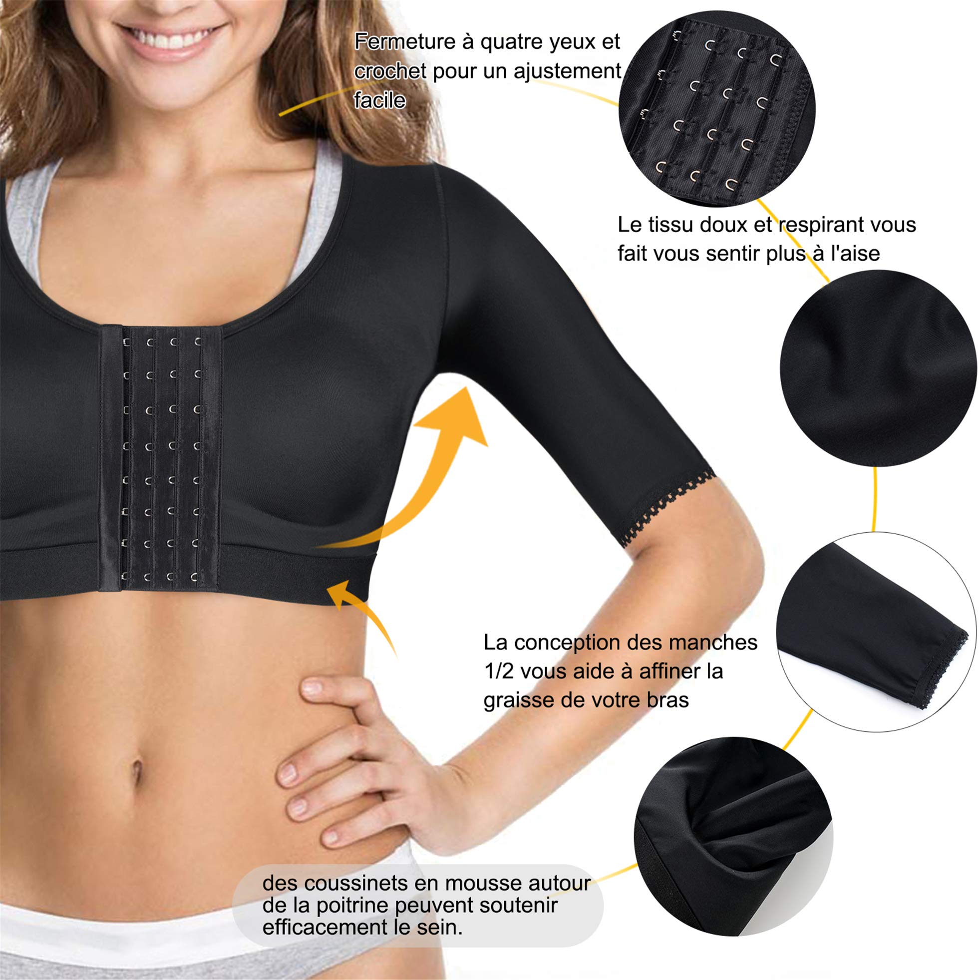 Bras Gaine Amincissante Débardeur Shaper Manchon Hauts Corset Femme Minceur Soutien Gorge de SPOR Correcteur de Posturet pour Post Liposuction