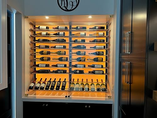 Vista 14 de VintageView Evolution Wine Wall 30 3C - Estante moderno para vino (18 botellas, negro mate)