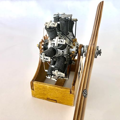 Miniatura 4 de Model Airways Oberursel UR III - Kit de modelo de motor de avión de madera de tilo y metal a escala 1:16 para montar, fabricado en Estados Unidos