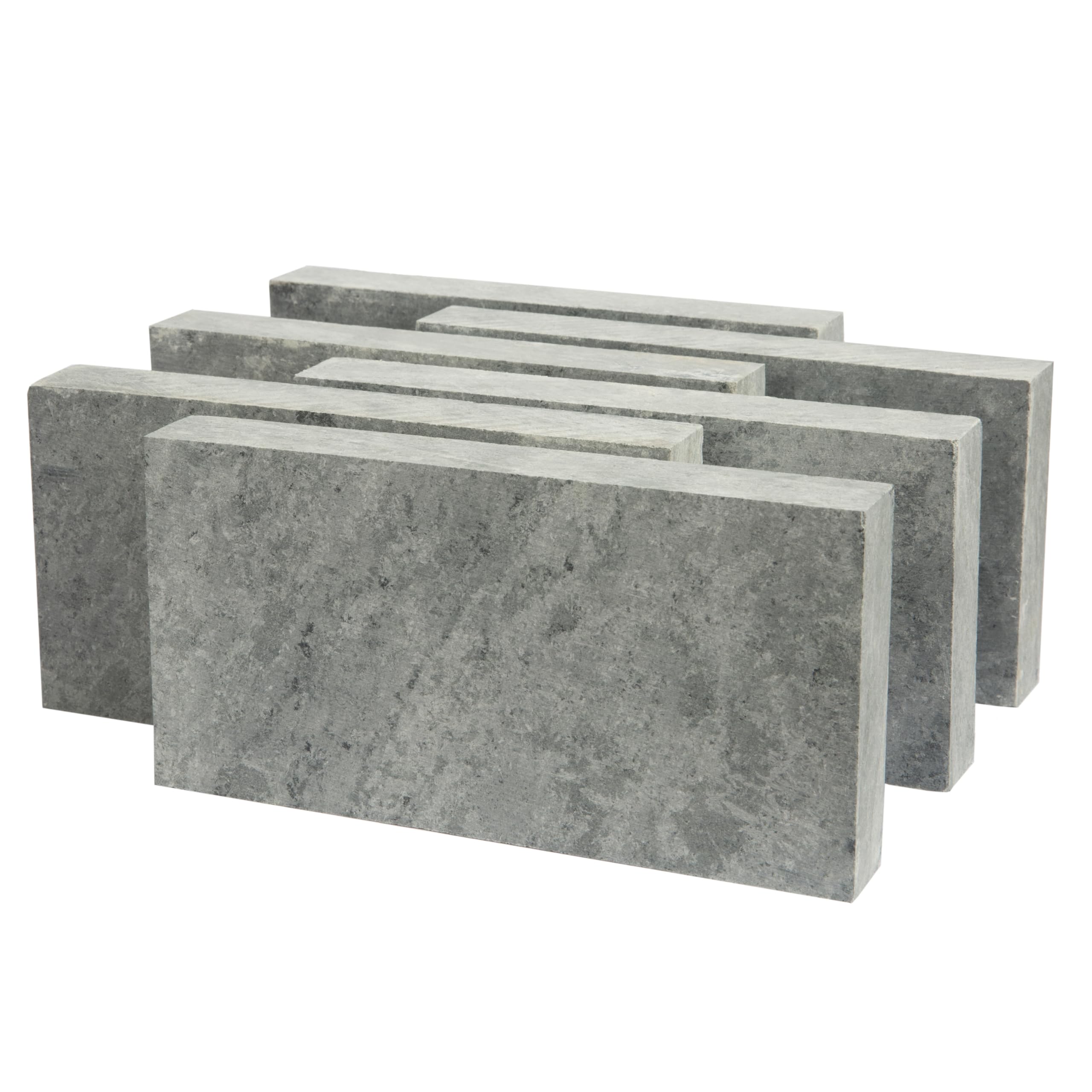 Rutland - Mattoncini refrattari in pietra ollare di alta qualità per camini a legna e stufe a legna, blu-grigio, 2.700+ F, confezione da 6