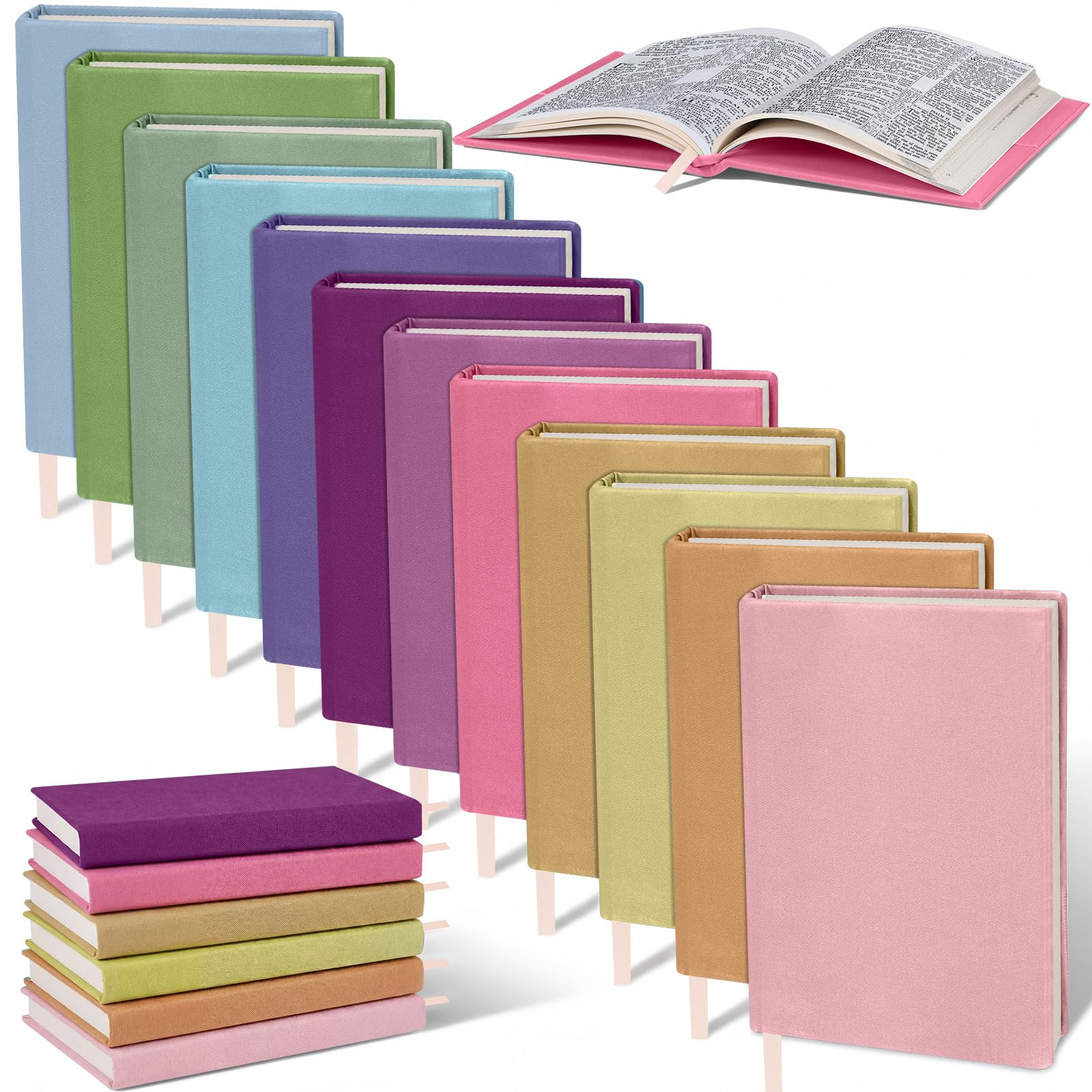 Gilprop Confezione da 12 copertine per libri elastiche, 22 x 37 cm, lavabili e riutilizzabili, adatte per libri di testo e quaderni con copertina rigida da 22-28 cm (colori pastello)