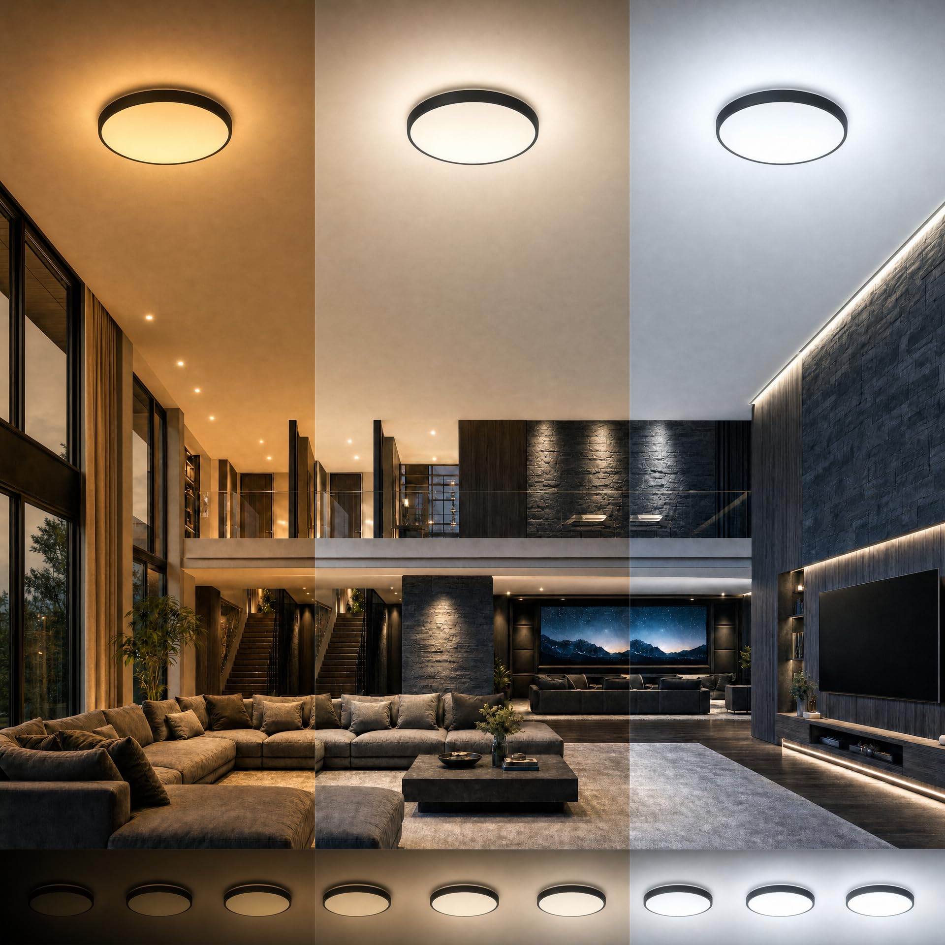 Soffitto lampa do głośnika Bluetooth, lampa Soffitto nowoczesna lampa LED 40 cm (funkcja zmiany kolorów, pilot zdalnego sterowania, pilot zdalnego sterowania, pasuje do Soggiorni, Sale da
