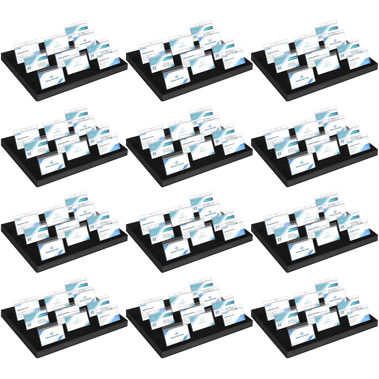 Lincia 12 Pcs Name Badge Holder ID Tray Organizer Foam Holds