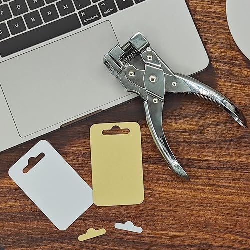 Miniatura 5 de Perforadores de etiqueta con forma de ranura en T para manualidades de papel, insignia y tarjeta de identificación, cartulina de PVC, colgador de