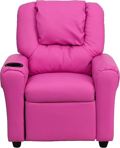 Miniatura 4 de BizChair - Sillón reclinable de vinilo para niños, color rosa