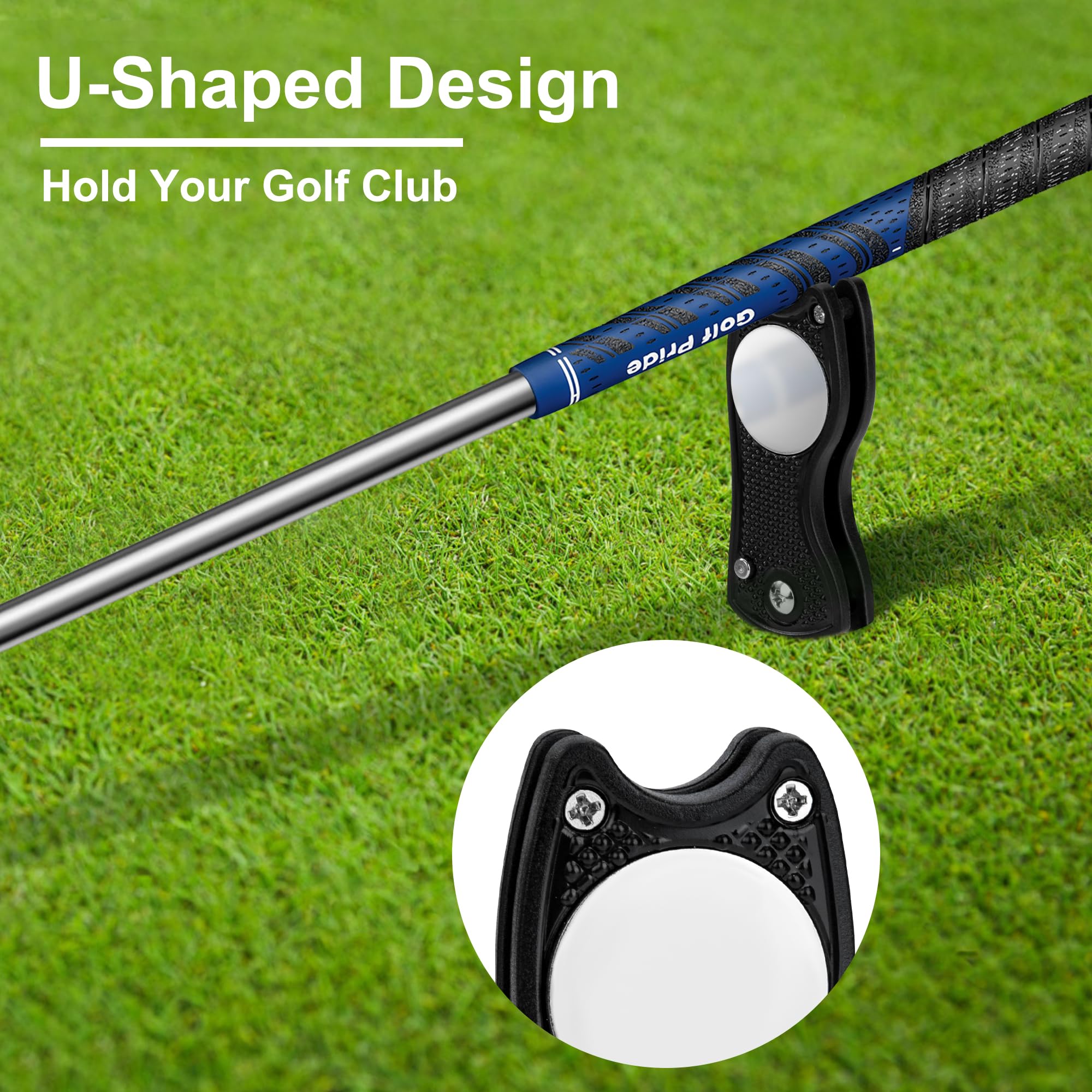 Arreglapiques de Golf Divot 3Pcs Herramientas de Restauración de Golf Pitch Fork Acero Inoxidable con Marcador Bola Magnética Plegable
