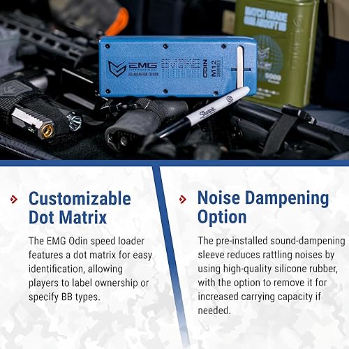 Miniatura 4 de Evike Airsoft - EMG Odin Innovations Sidewinder Airsoft BB Cargador de velocidad (Color M12 - Azul sin drama)