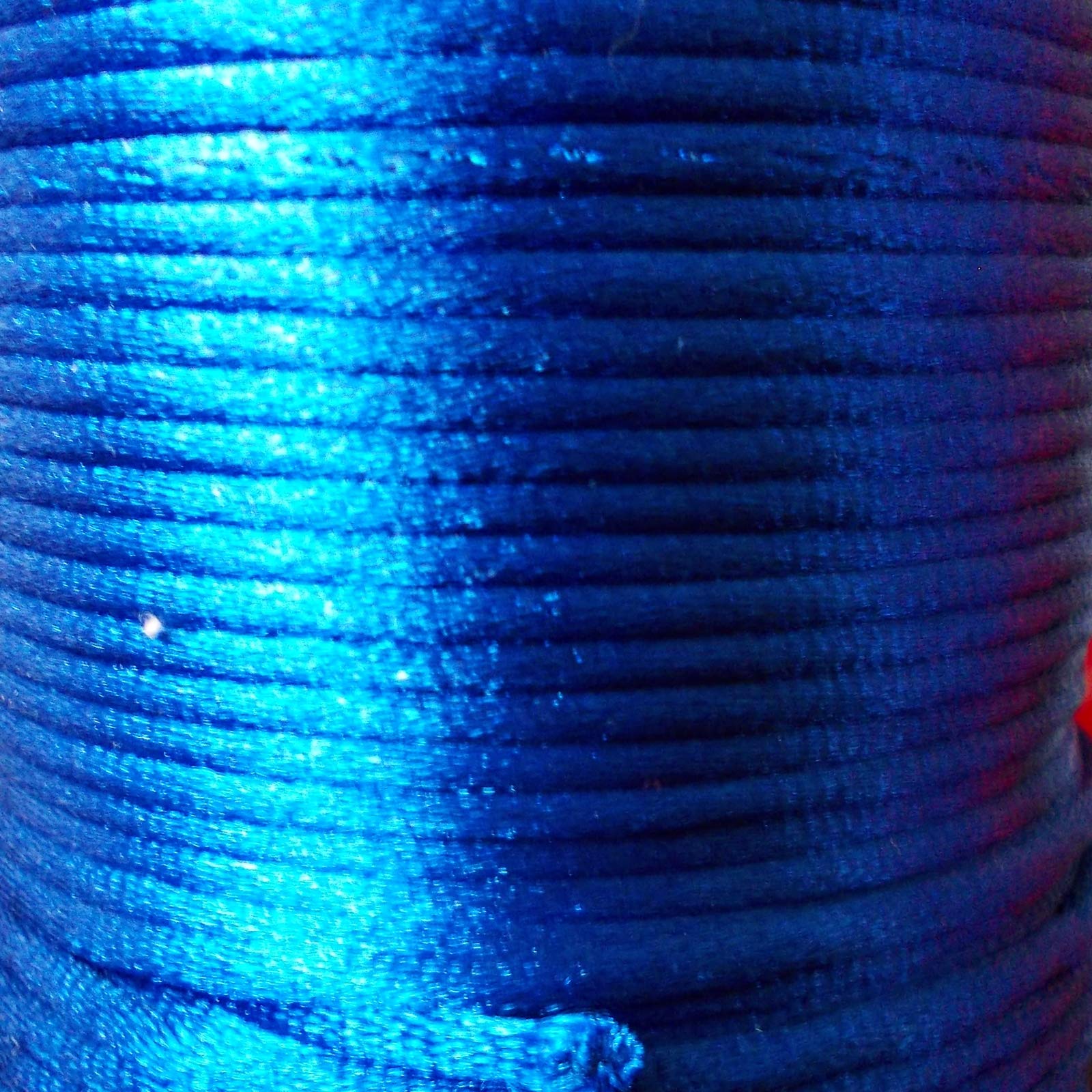 Mart-Mon Blue Satin Cord 2Mm X 5M Rattail Knotting Thread Durable For Crafts Bracelet Jewellery Making (Blue)