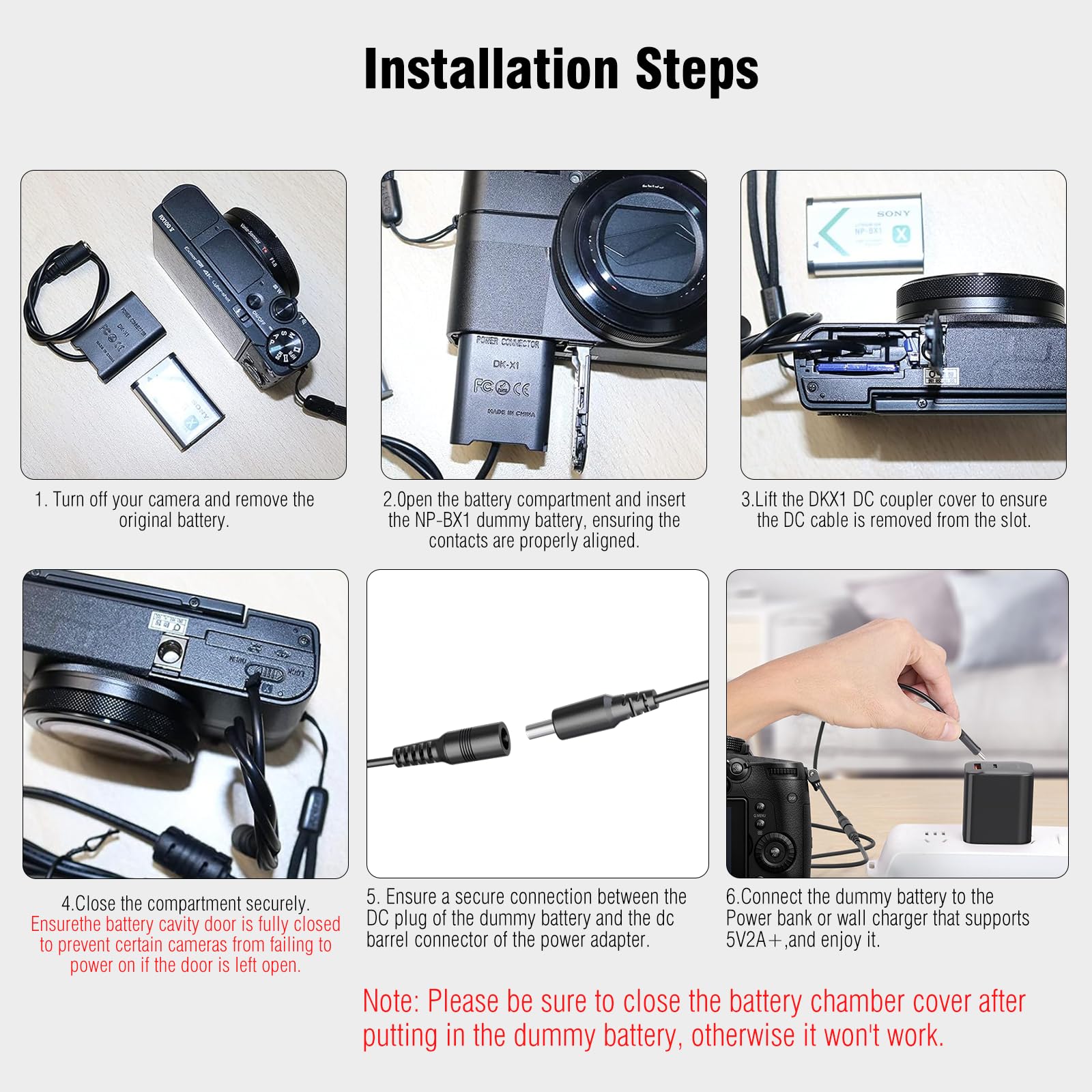 Amazon.com : F1TP USB-B to NP-BX1 Dummy Battery DK-X1 DC Coupler