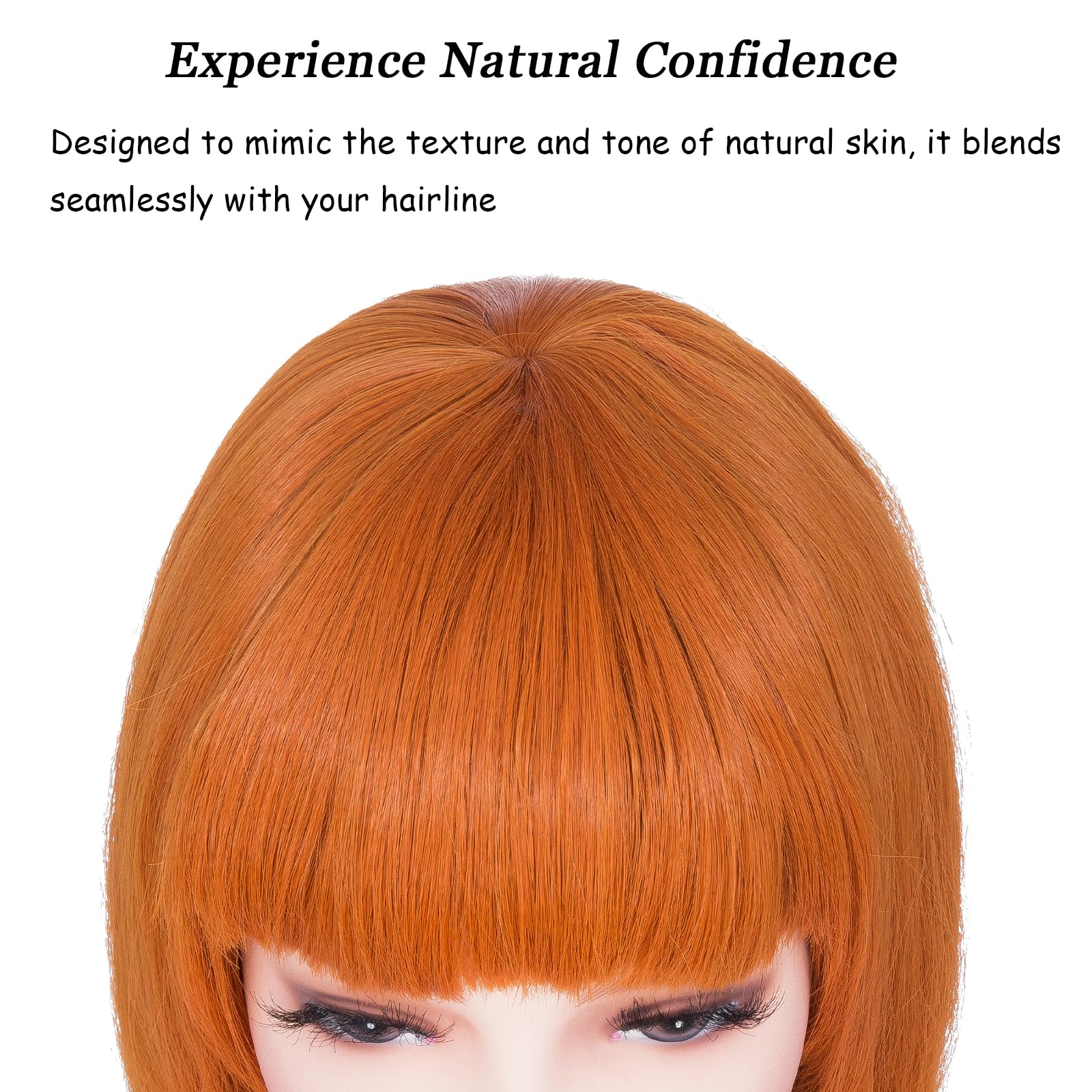 Amazon.com : Yamel Neon Orange Bob Wig for Women  display picture 2