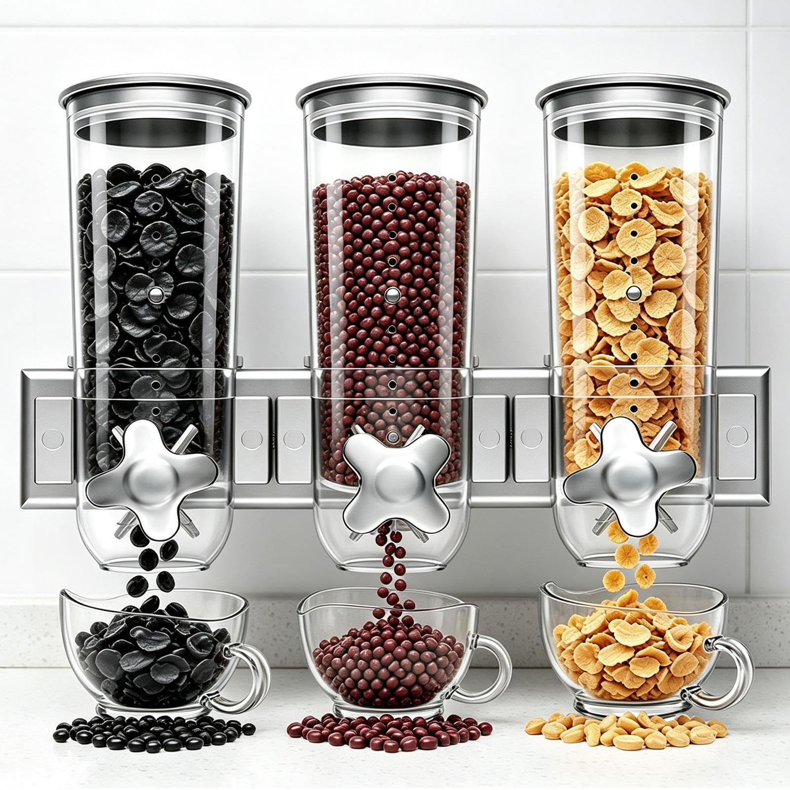 Wall Mounted Cereal Dispenser - Clear Anti-Moisture Cereal Bucket