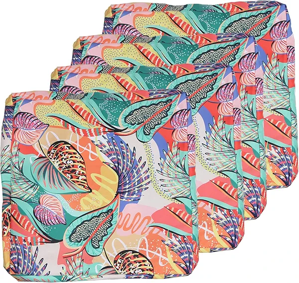 EHouseHome Patio Chair Seat Cushion Covers,Washable UV Resistant Slip Covers Replacement,Waterproof Outdoor Furniture Cushion Pillow Seat Cover for Couch,Garden,Sofa,20"×18"×4"(4 Covers Only,Monica)