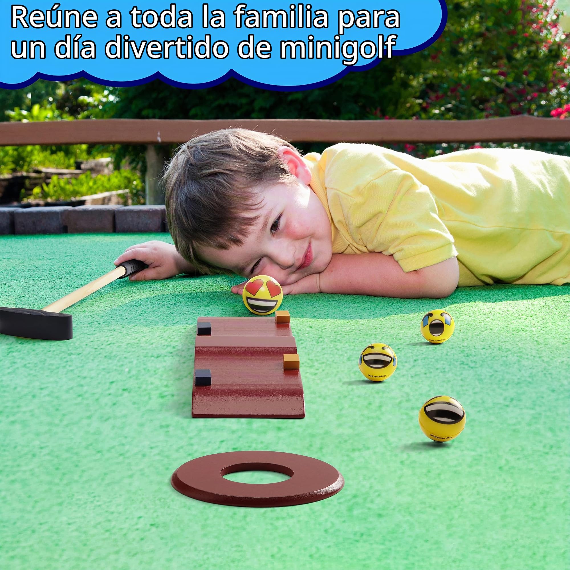 Juego de golf de madera para niños, juego de golf loco y mini golf, juguetes de madera para juegos de interior, exterior y jardín