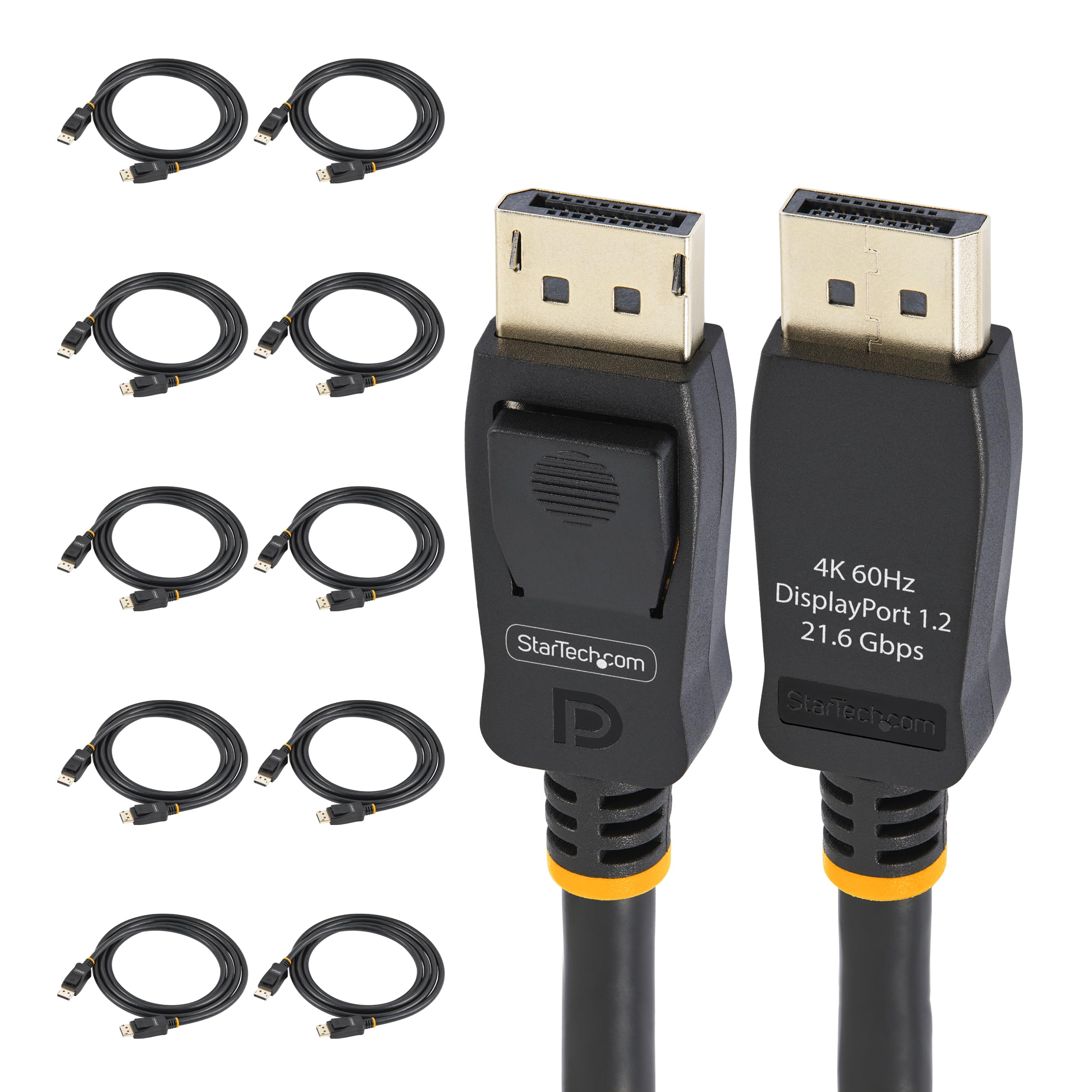 StarTech.com Câble DisplayPort 1.2 2m Lot de 10 4K60Hz avec Loquets Certifié VESA