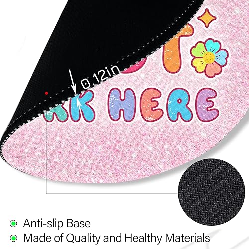 Miniatura 5 de Divertida y bonita alfombrilla de mouse redonda para escritorio, pequeña alfombrilla de mouse de viaje con base de goma antideslizante para el