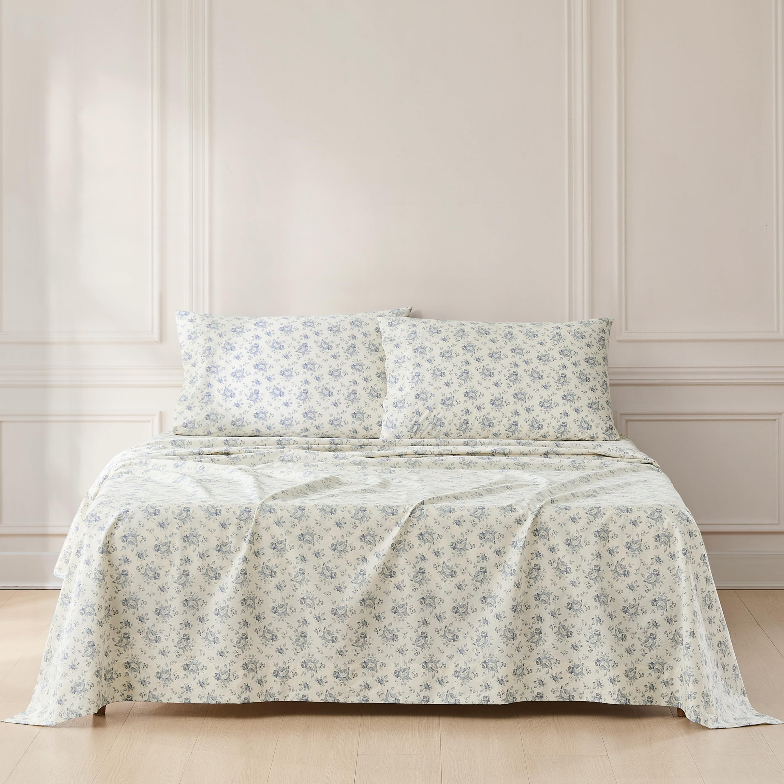 Draps en coton haut de gamme Lush Decor grand lit au style vintage raffiné