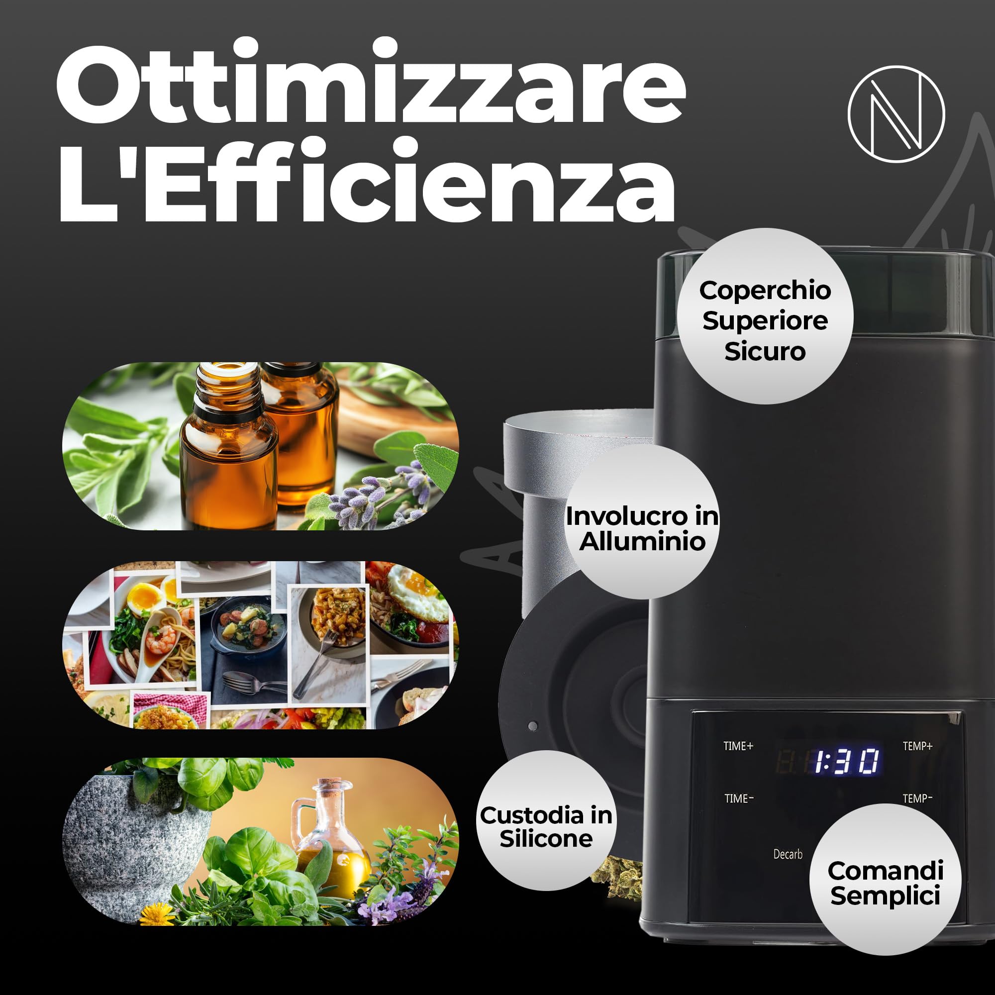 Nebula Decarbossilatore E Infusore Boost | Senza Sprechi | Nero | Attivazione Di Erbe E Infusione | Macchina Per Il Burro E Apparecchio Per La Preparazione | Coperchio Dal Design Migliorato
