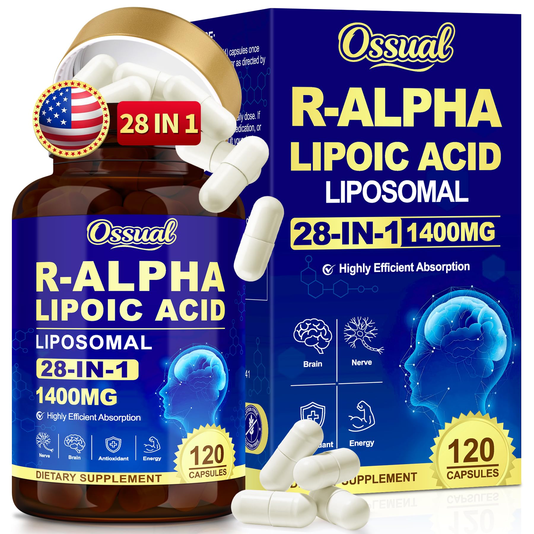 1400mg R Alpha Lipoic Acid Neuropathy Supplements