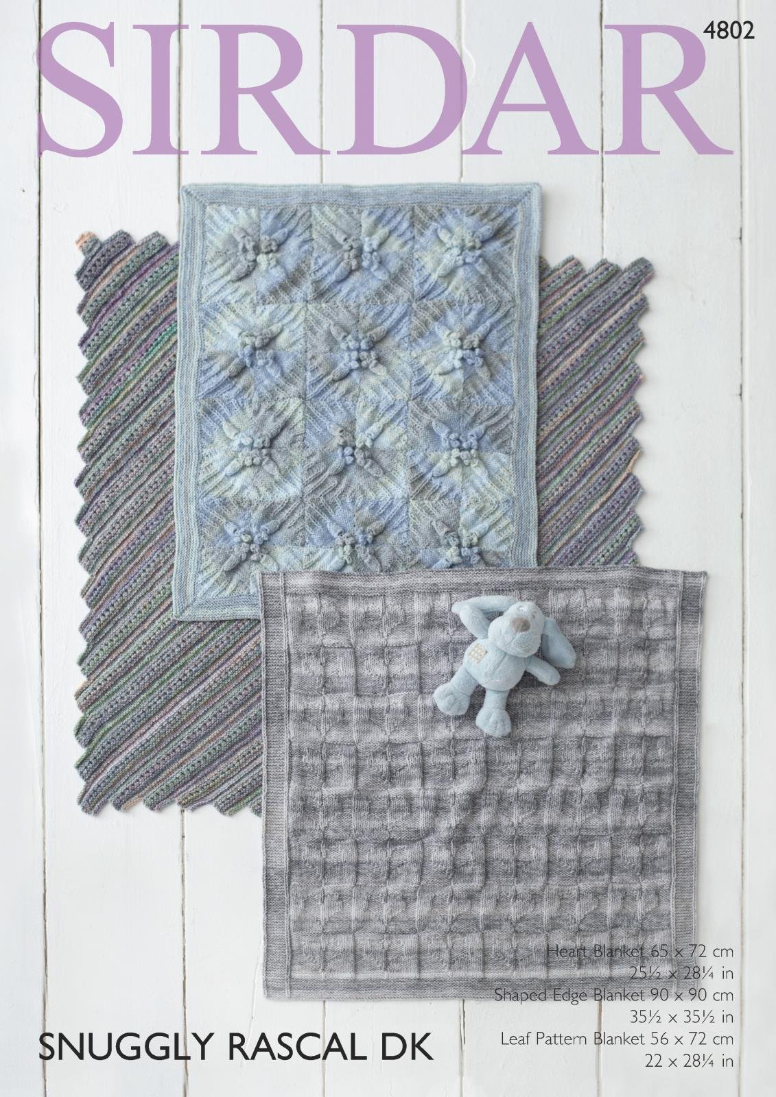 Sirdar 4802 Knitting Pattern Patterned Blankets In Snuggly Rascal Dk