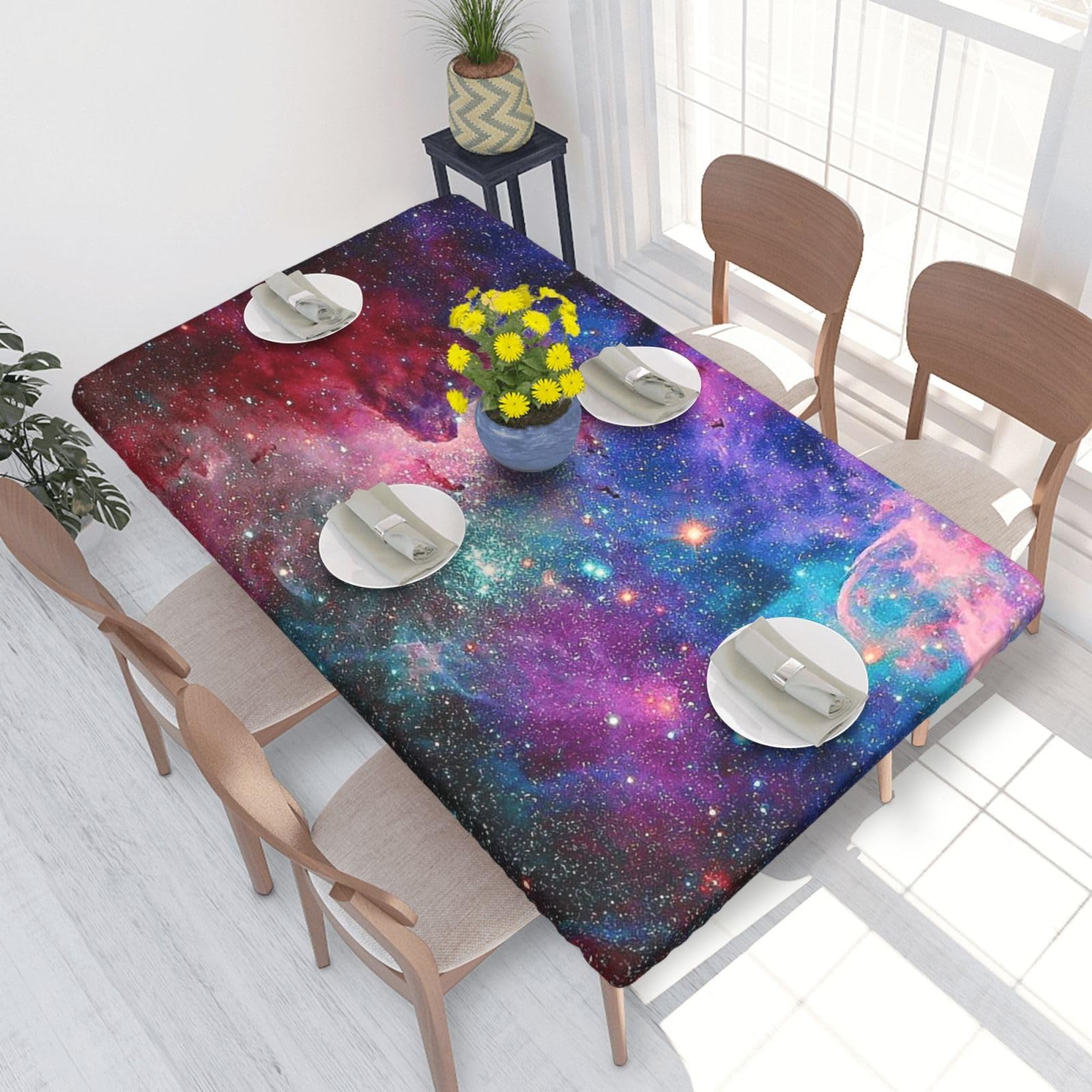 WKSGDSG Fitted Tablecloth For Dining Room 4ft, Elastic Edged Table Cover
