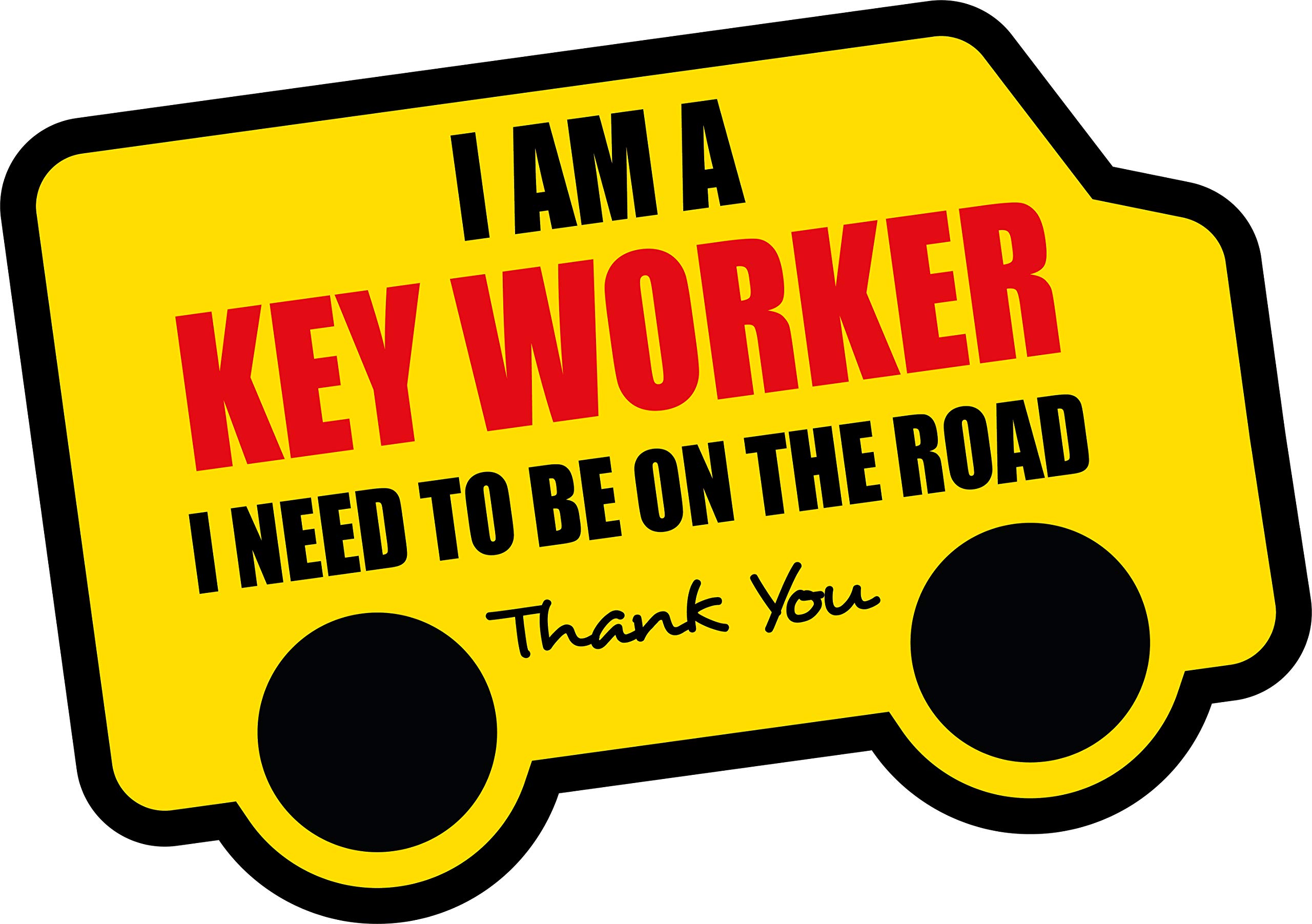 Printwhizz Full Colour I Am A Key Worker Vinyl Van Truck Car Sticker Lockdown 150X100mm Nhs Carer Delivery Driver