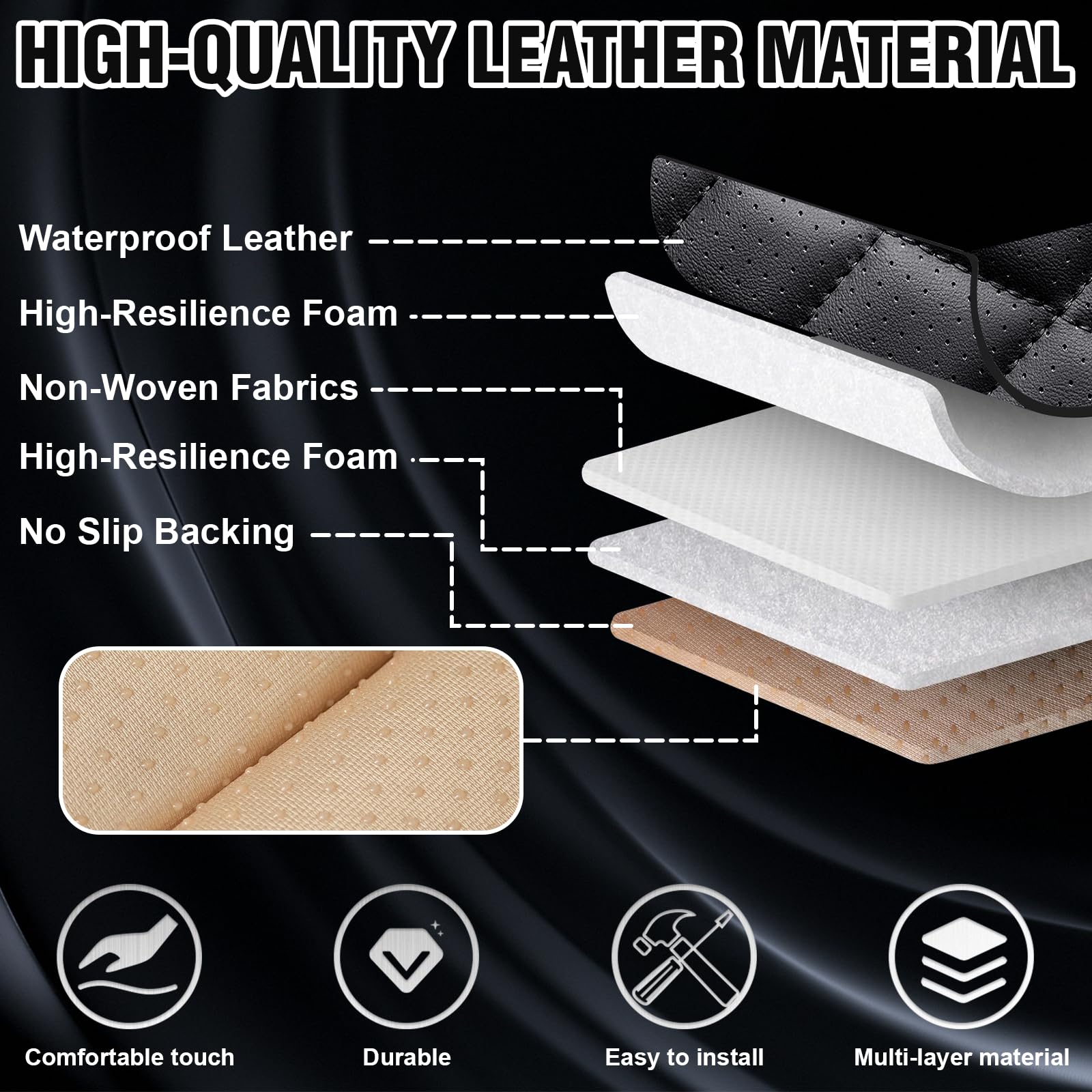 Car Seat Covers for Chevy Trailblazer 2002-2025 Waterproof Nappa Leather Car Seat Protector Comfortable and Anti-Slip Car Seat — view 6