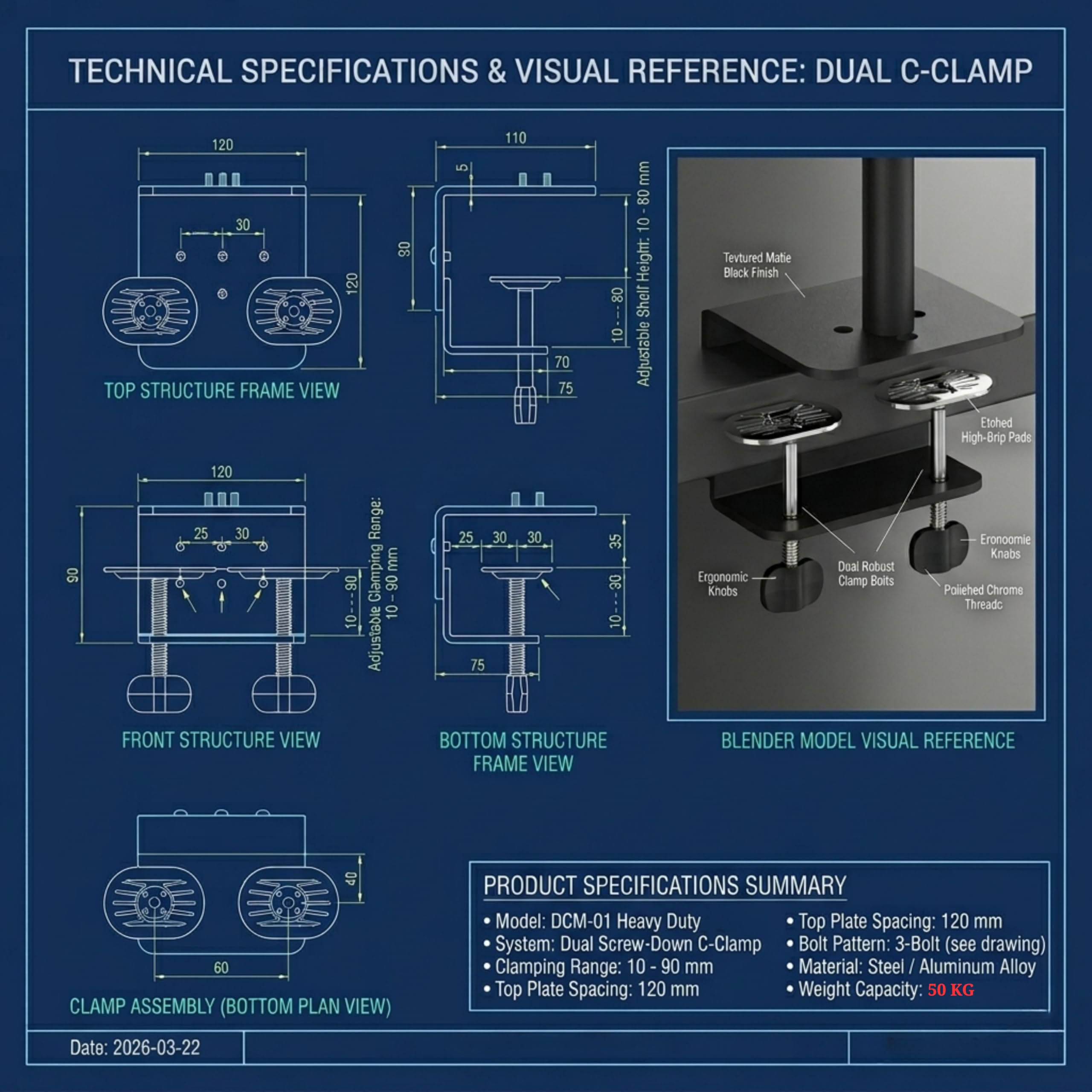 Triple Monitor Stand - BIJASANI - 4 Monitor Support -6