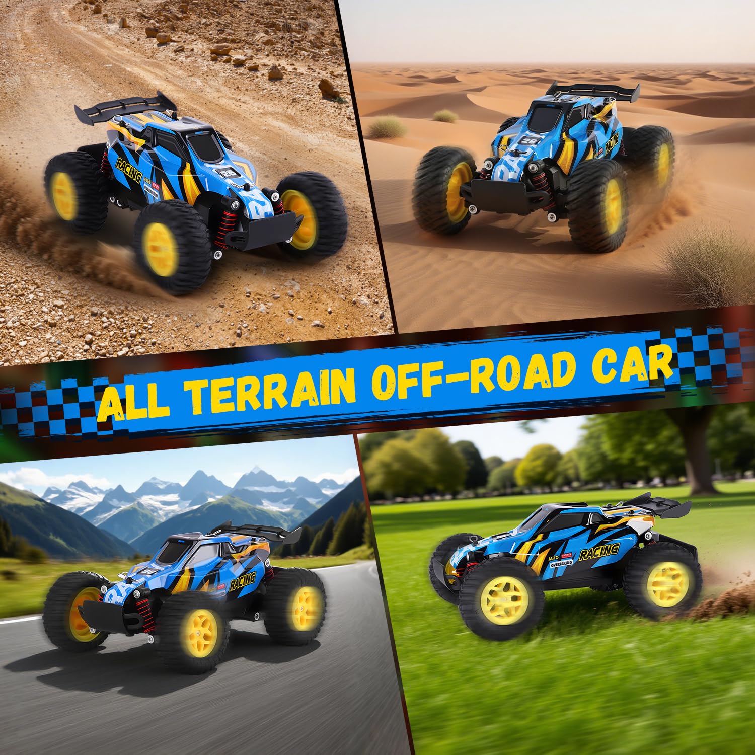 Macchina Telecomandata Giocattoli Auto RC - 1:20 Auto da corsa RC Auto telecomandata fuoristrada per tutti i terreni Camion auto RC per bambini dai 4 ai 12 anni compleanni Natale