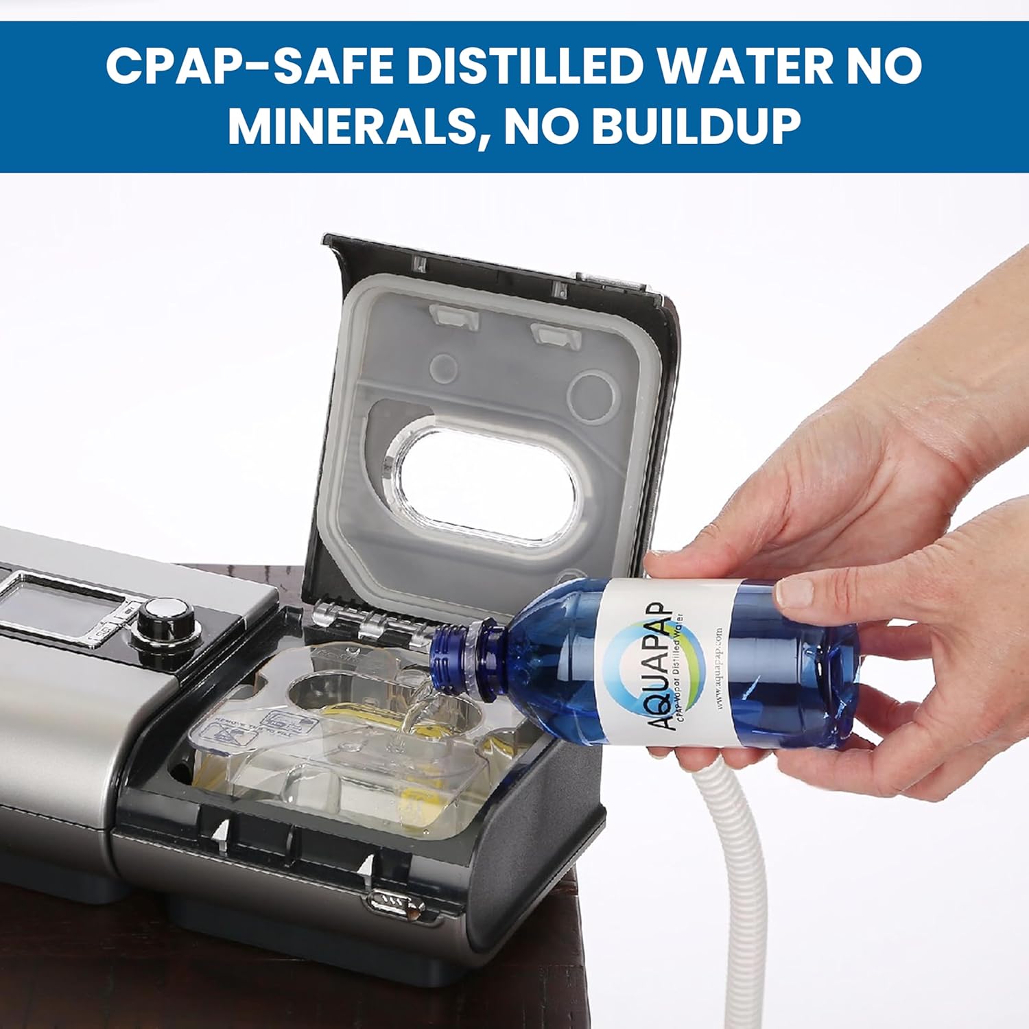 AQUAPAP 8 Ounce 8 Pack Vapor Distilled CPAP Water | for use with Resmed and Respironics Machines