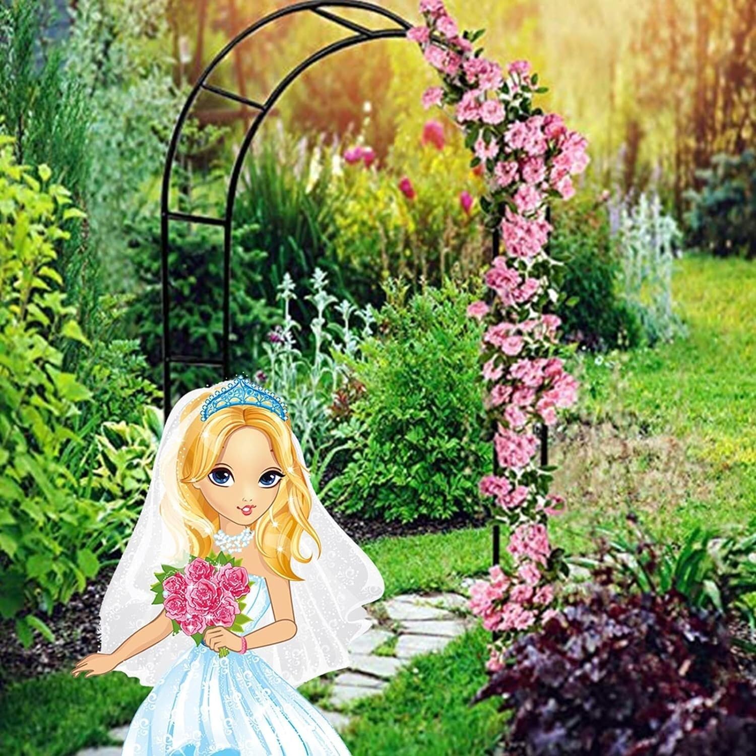 Arche de mariage jardin cadre de décoration florale et accessoires photographie