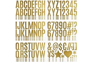 Vision Board Poster Board with 400 Pcs Alphabet & Number Gold Foil...
