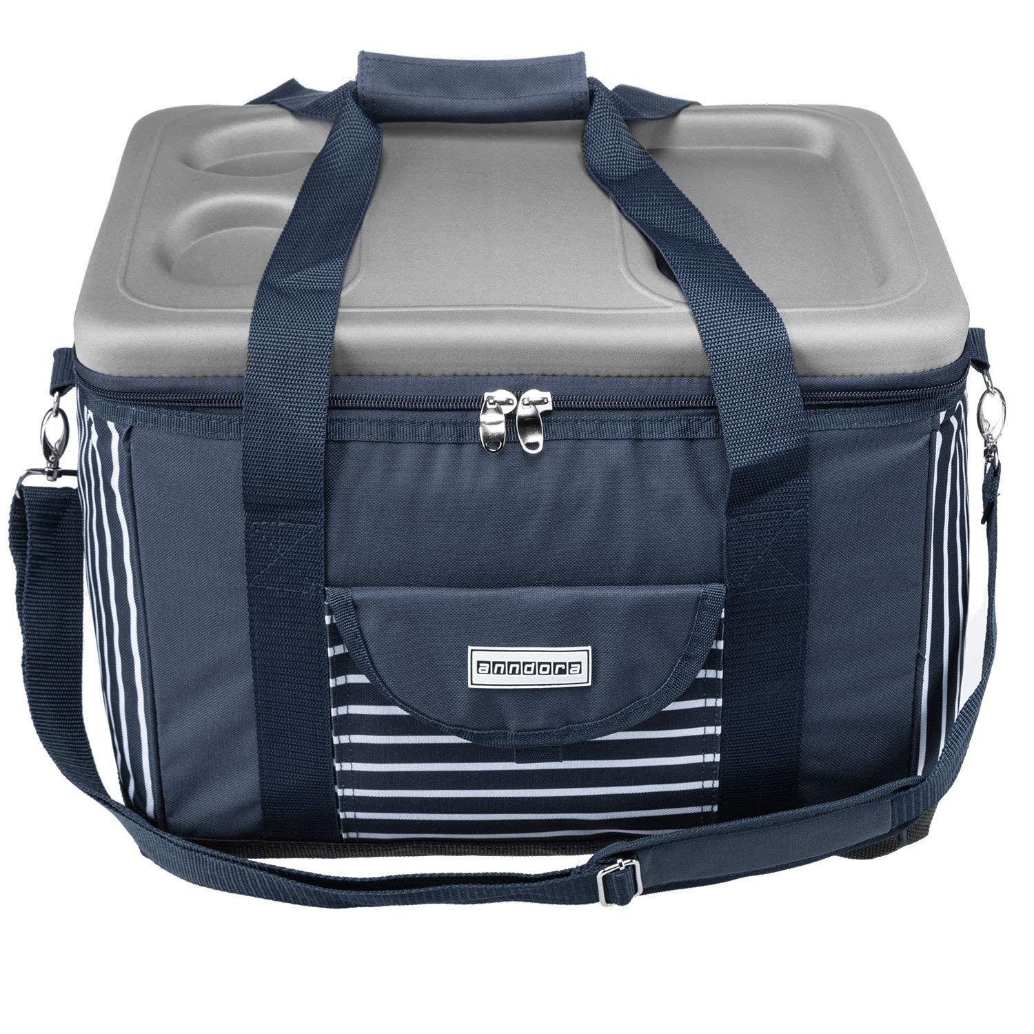 anndora Kühltasche XL 40 Liter – große Isoliertasche mit Getränkehalter & Tragegurt – auslaufsicher & belastbar bis 10kg – Thermotasche für Picknick, Camping, Strand & Einkauf
