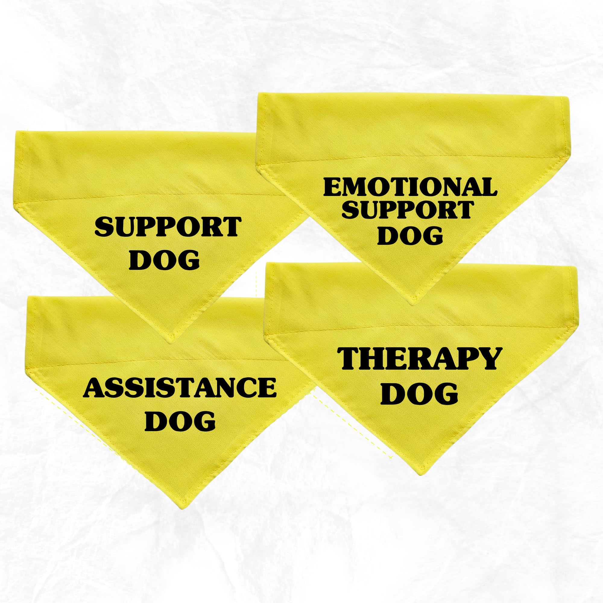 Over the Collar Yellow Bandana for Therapy Dogs - Emotional Support (Assistance Dog, Small)