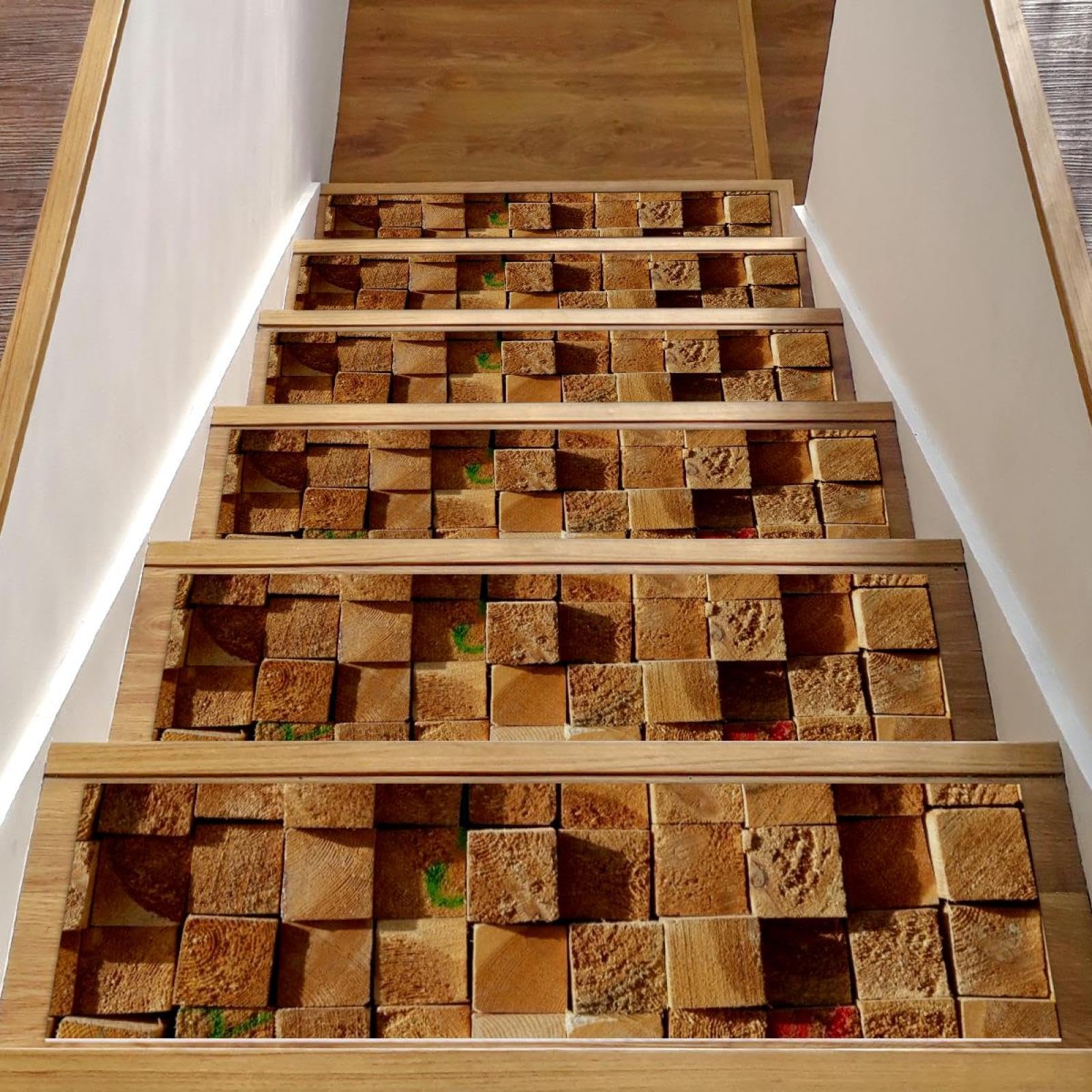 Alfombras para escaleras de madera antideslizantes de 8x30 pulgadas, pack de 15